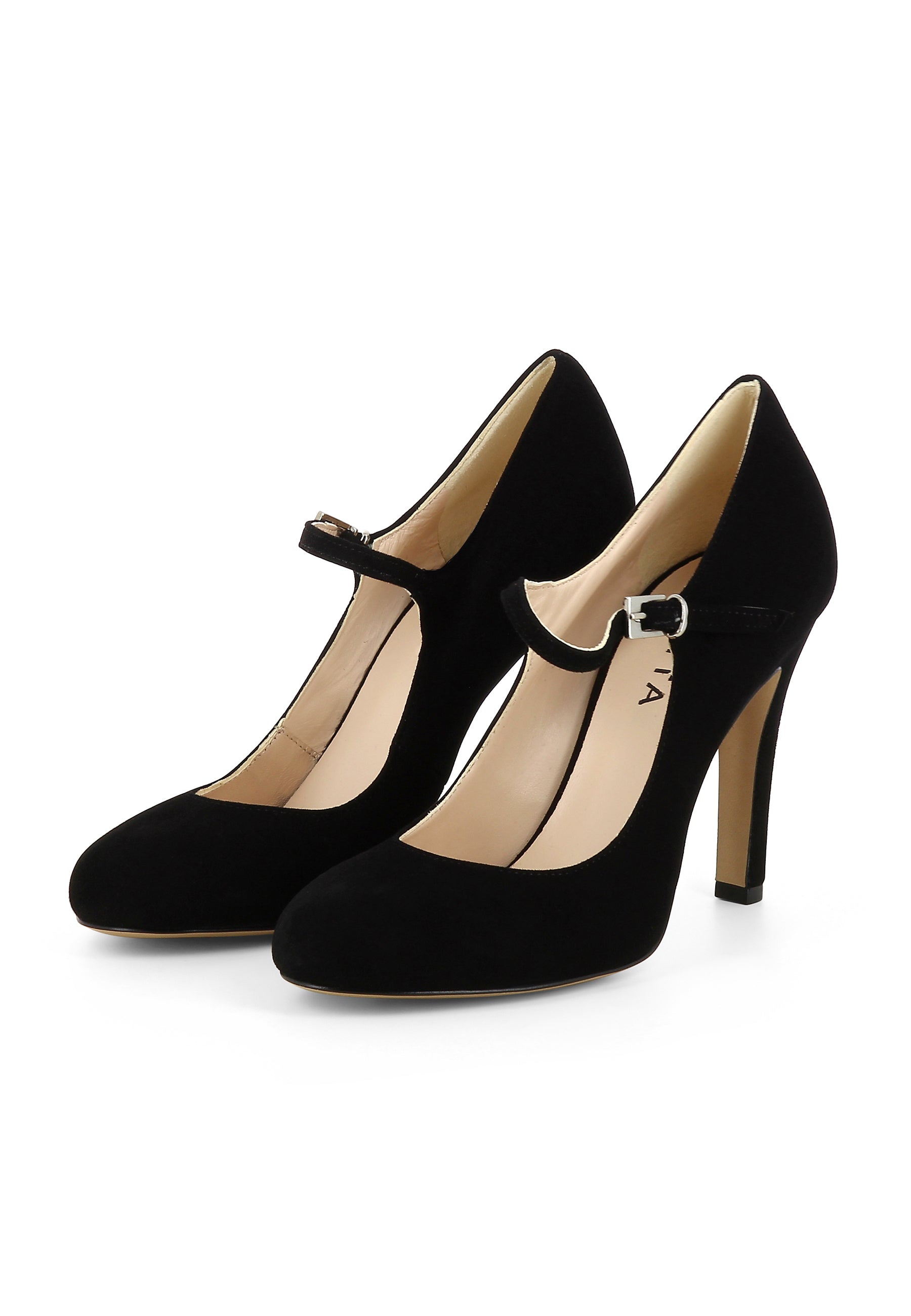 CRISTINA Damen Pumps  -  Rauleder schwarz