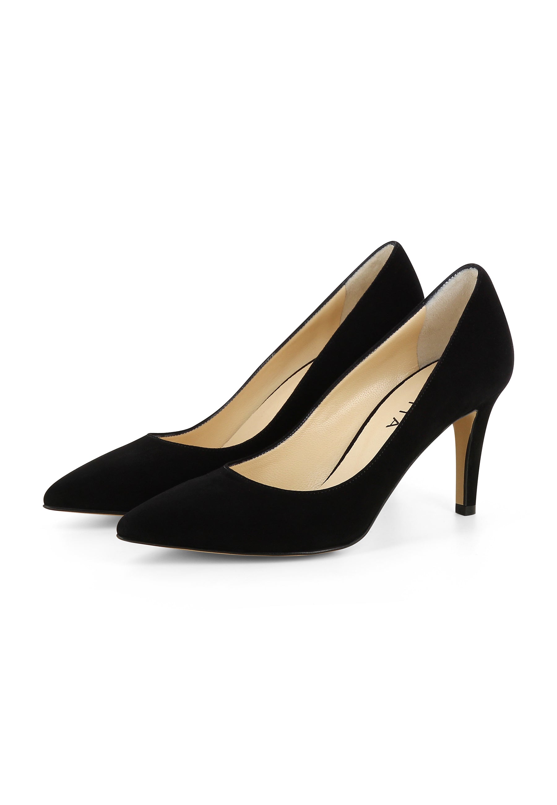 ARIA Damen Pumps  -  Rauleder Schwarz