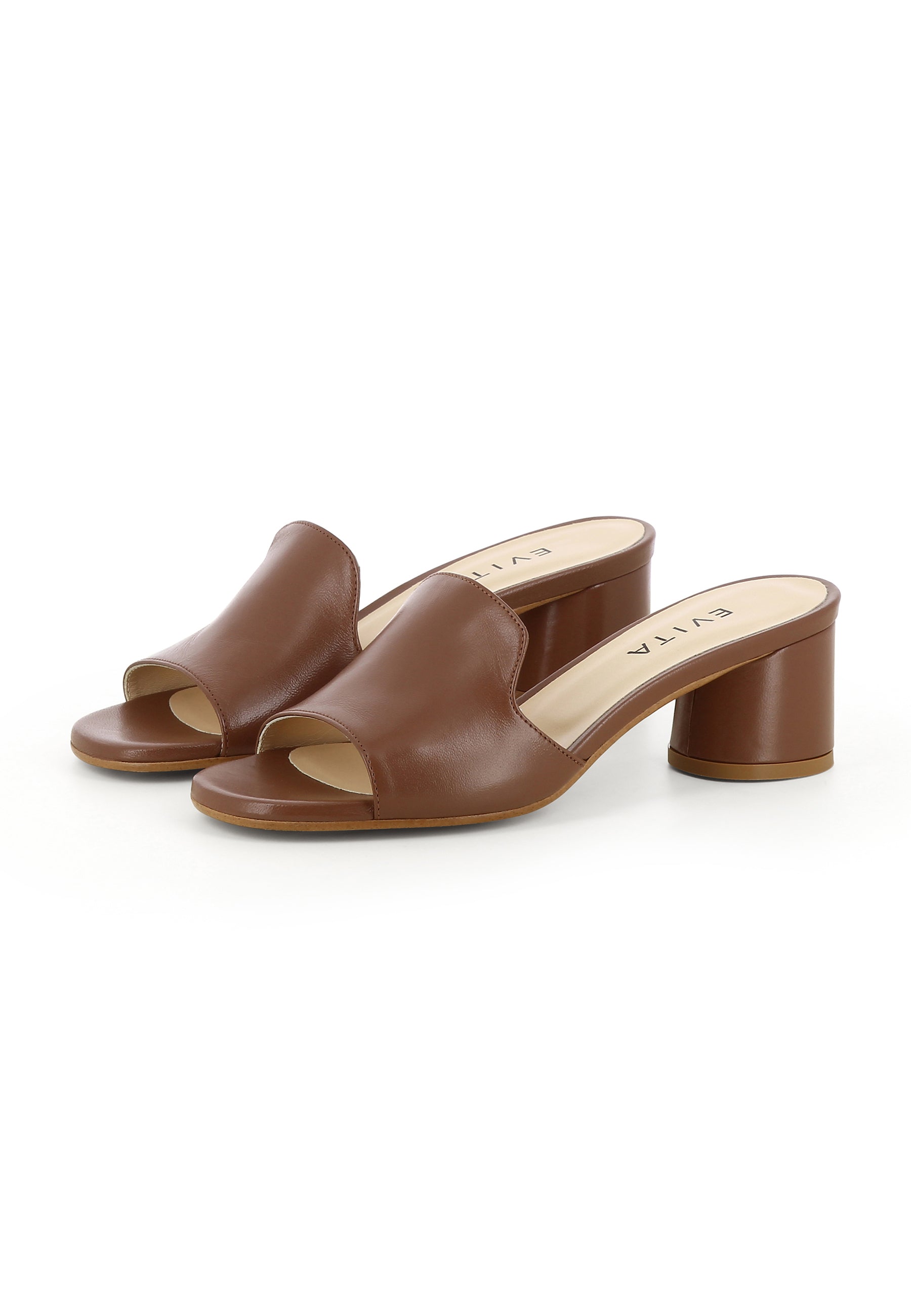 DORI Damen Pantolette  -  Glattleder Braun