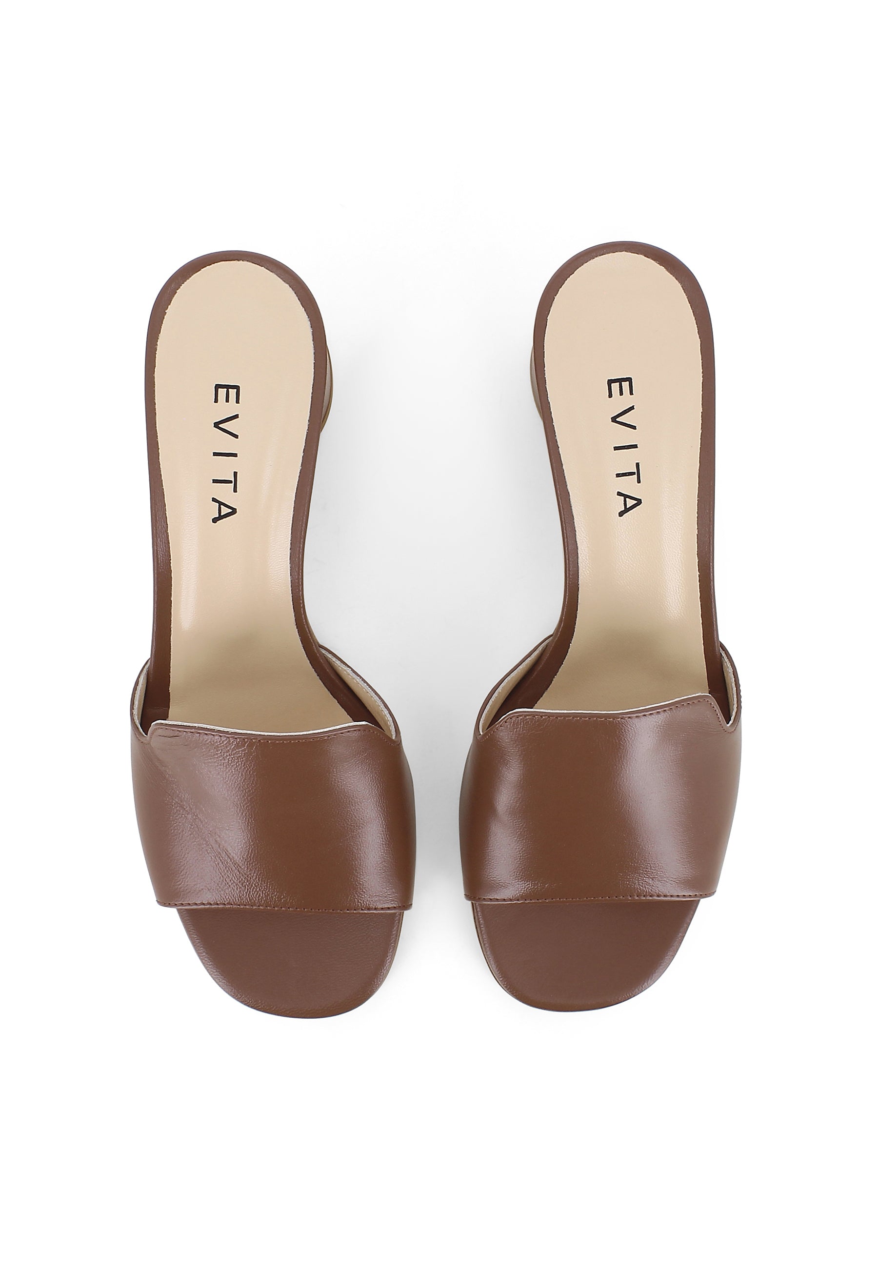 DORI Damen Pantolette  -  Glattleder Braun