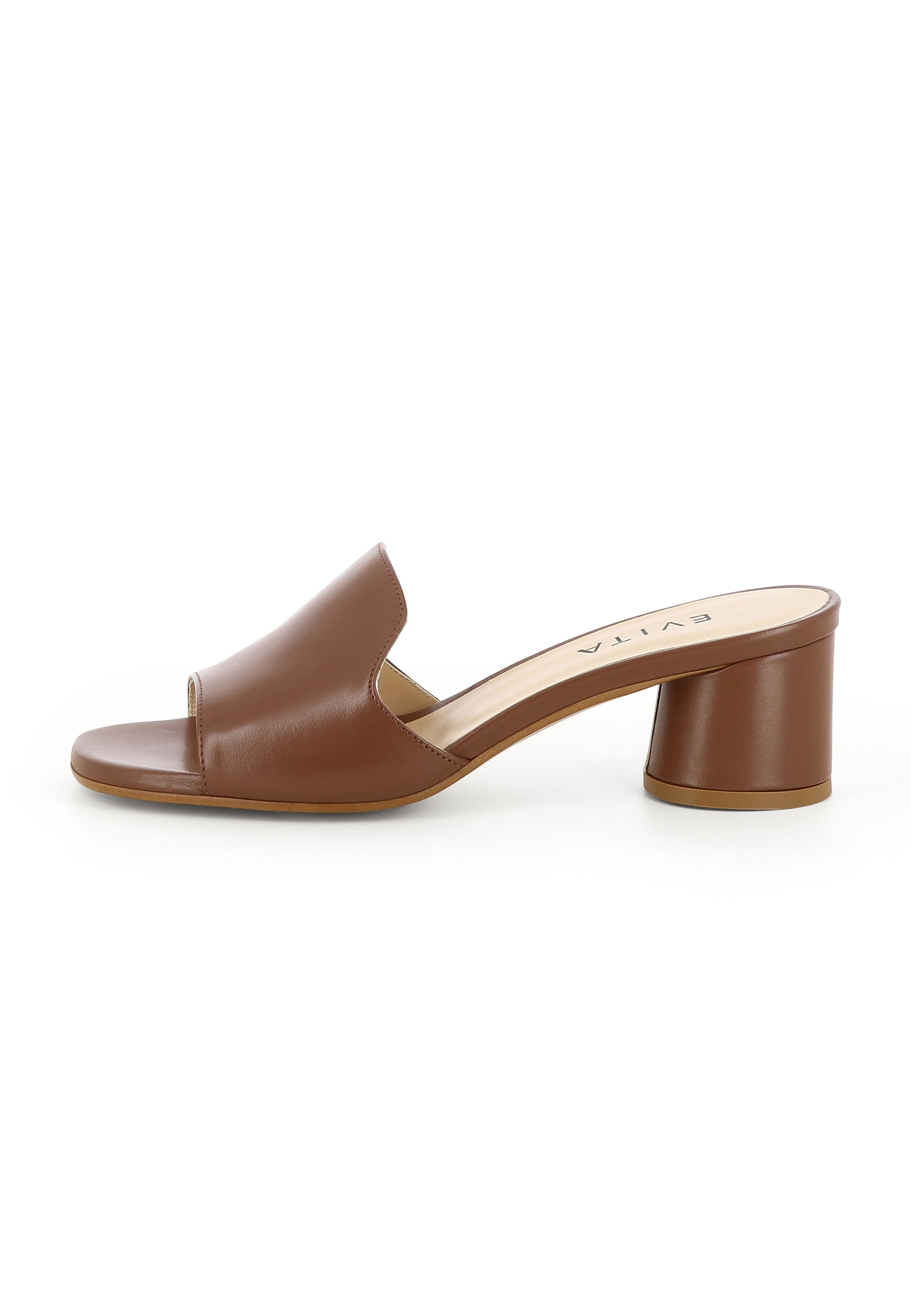 DORI Damen Pantolette  -  Glattleder Braun