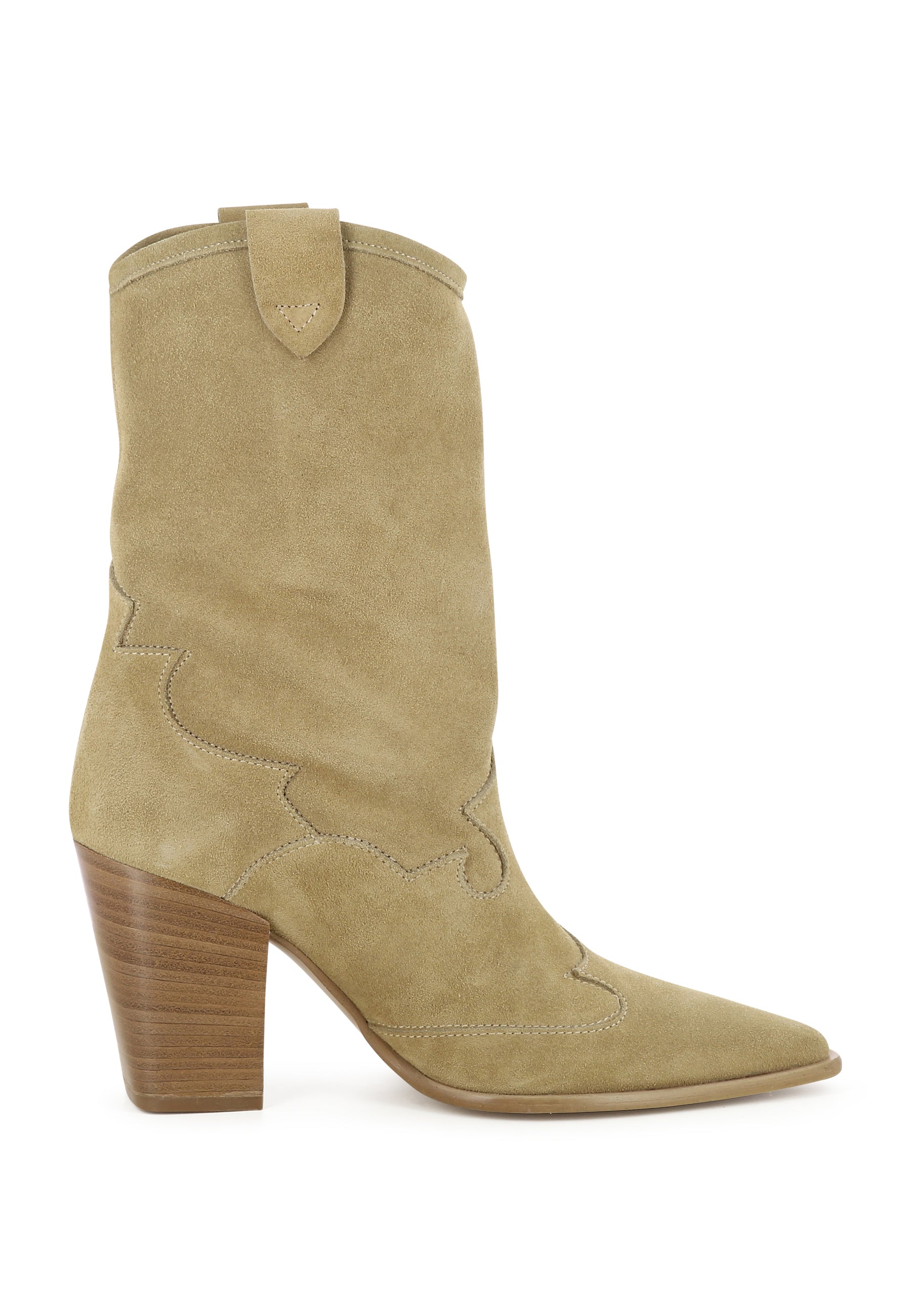 GAIA Damen Cowboy Stiefel  -  Rauleder Beige