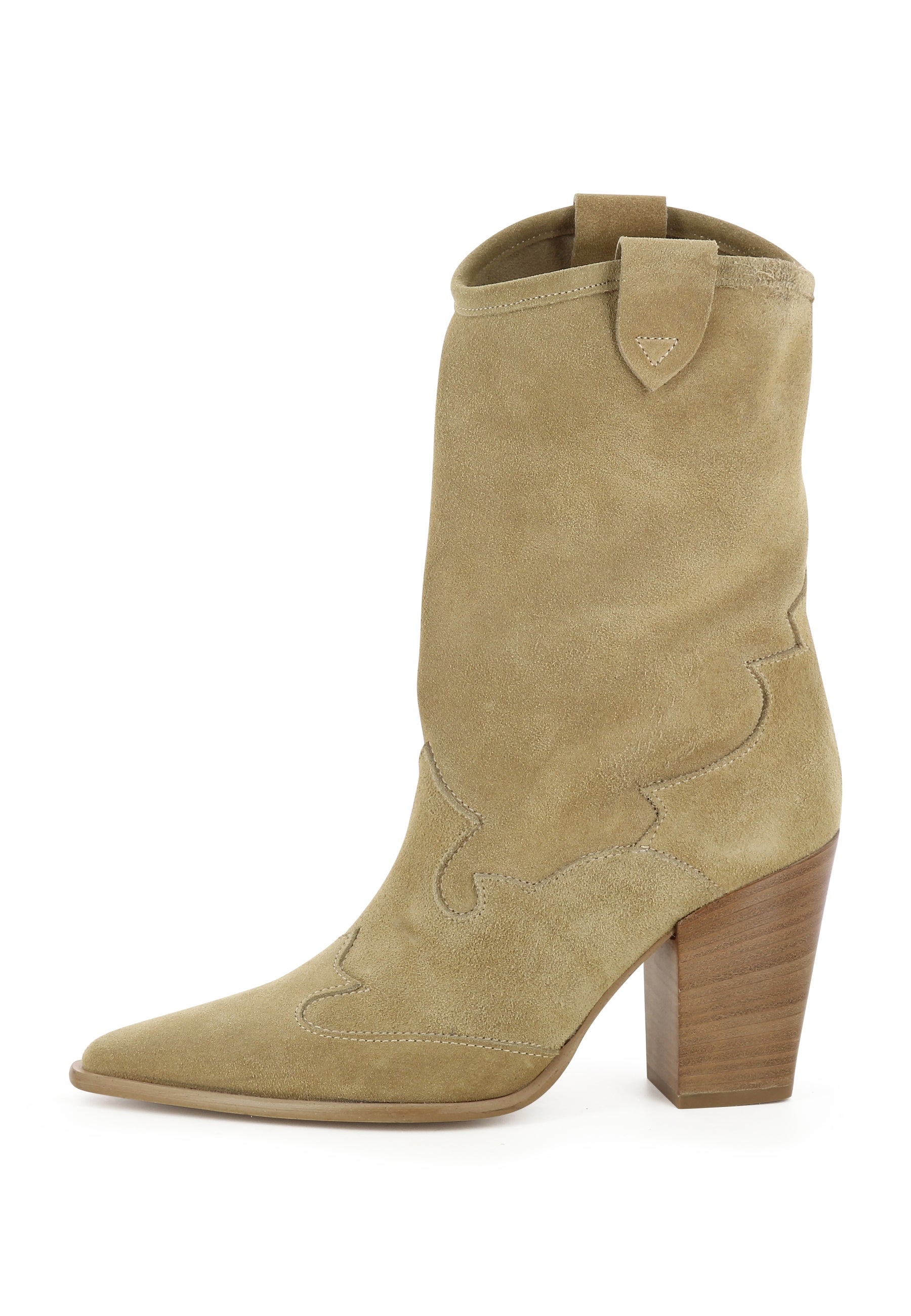 GAIA Damen Cowboy Stiefel  -  Rauleder Beige