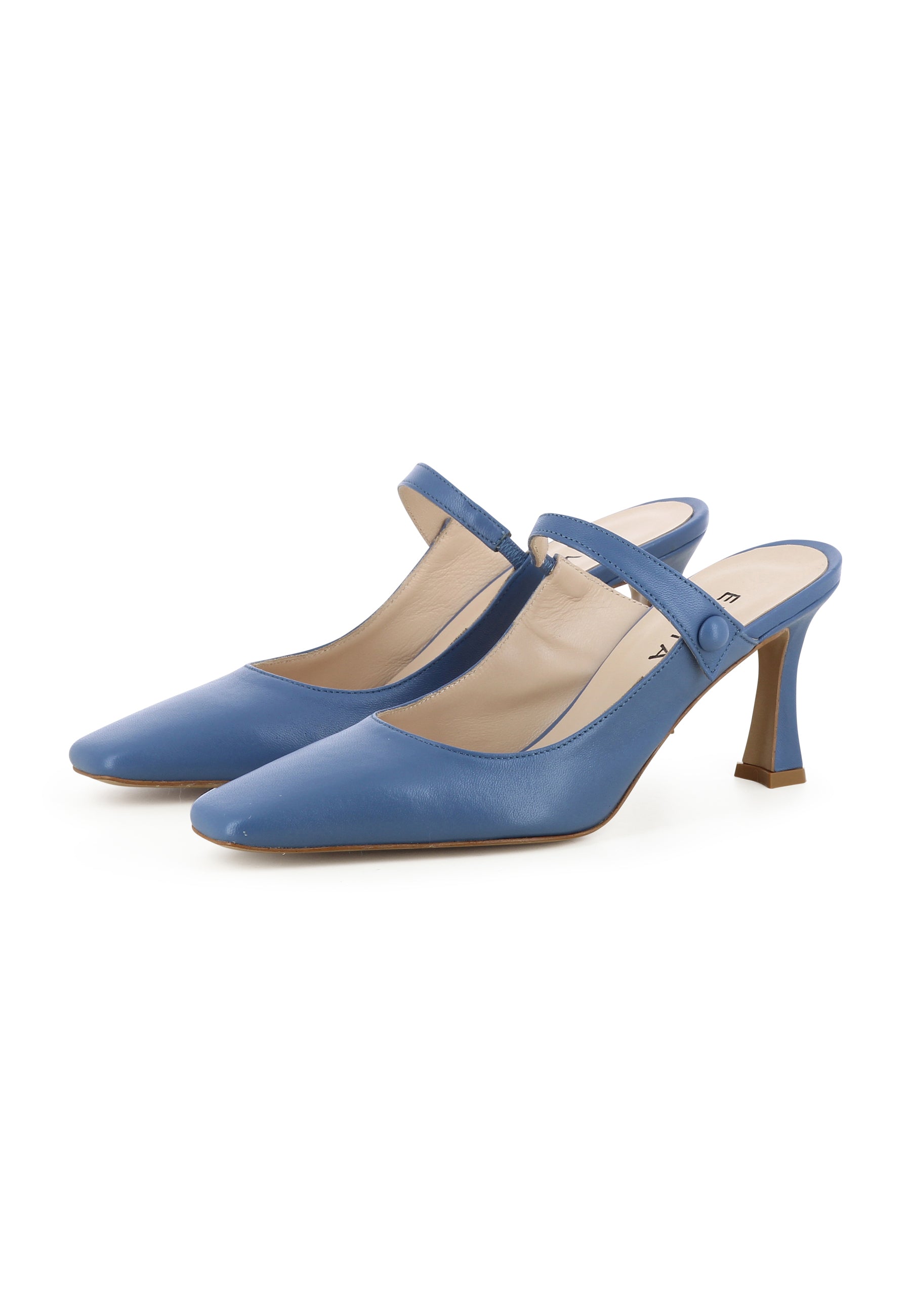 CARMELA Damen Pantolette  -  Glattleder Blau