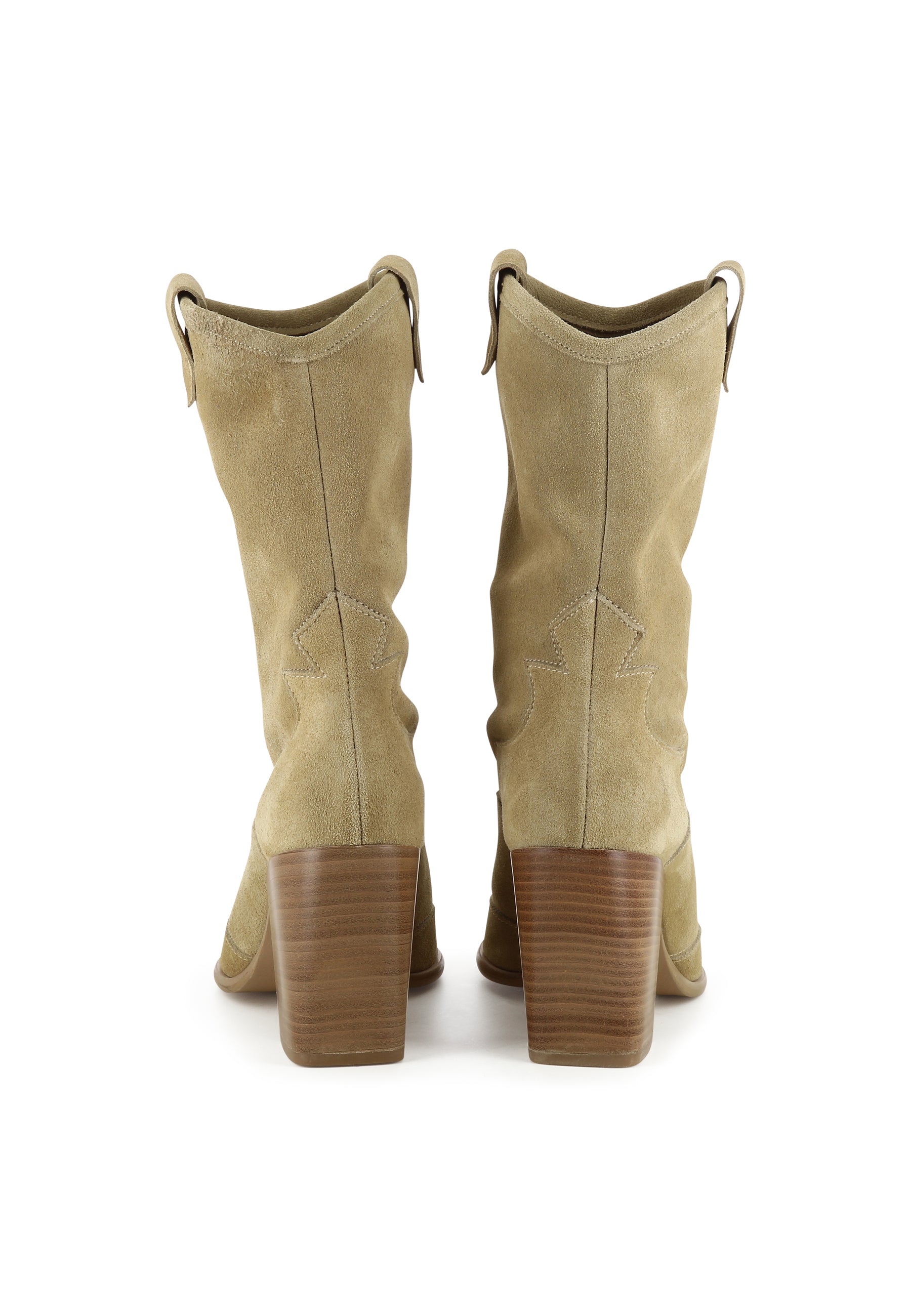 GAIA Damen Cowboy Stiefel  -  Rauleder Beige