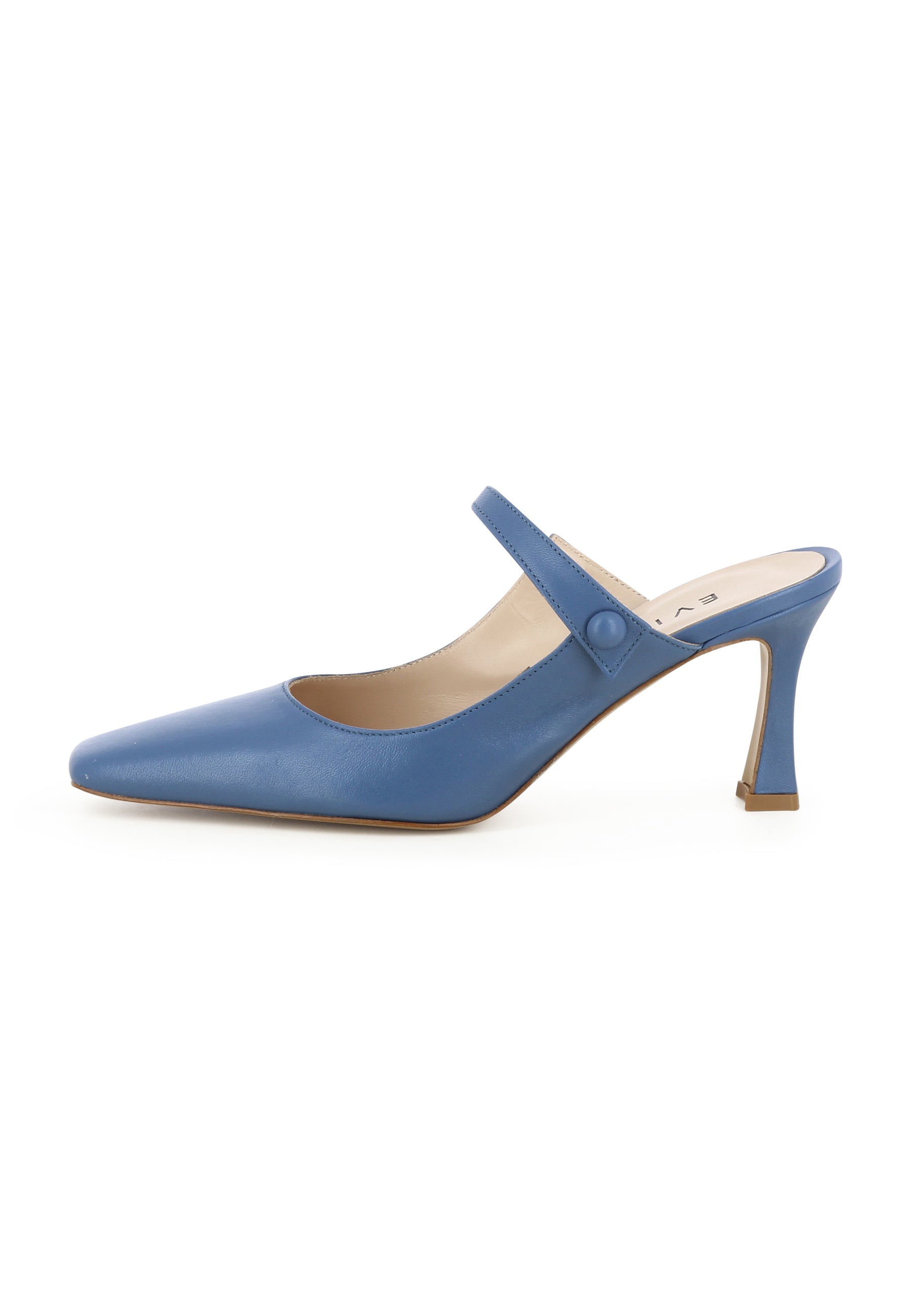 CARMELA Damen Pantolette  -  Glattleder Blau
