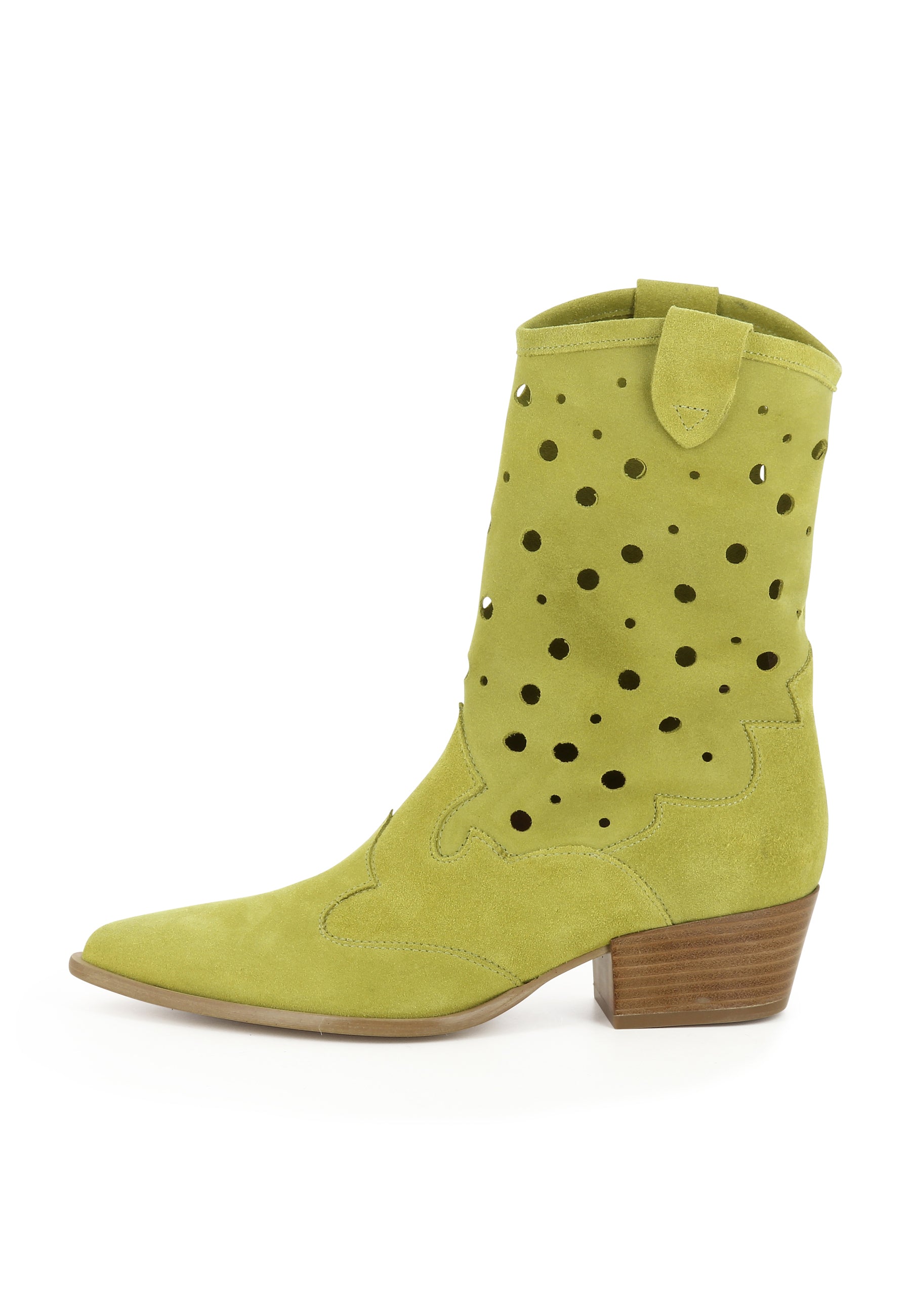 GINEVRA Damen Cowboy Stiefel  -  Rauleder Gelb