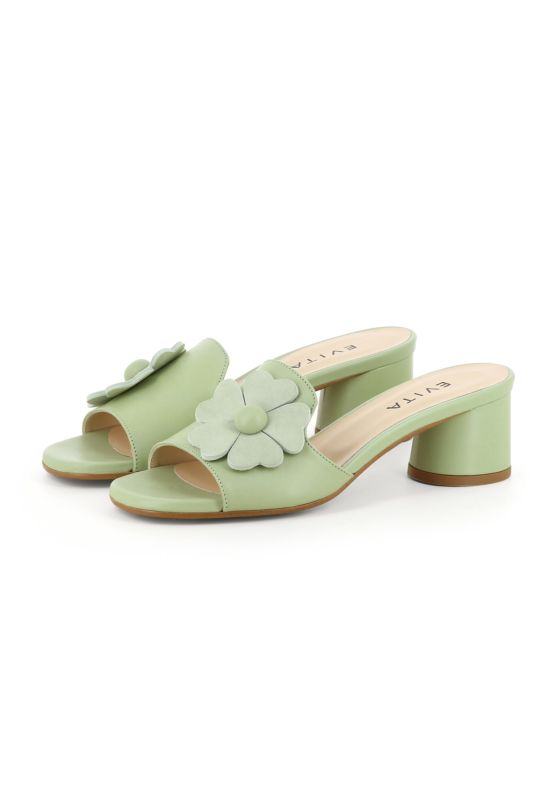 DORI Damen Pantolette  -  Glattleder Hellgrün