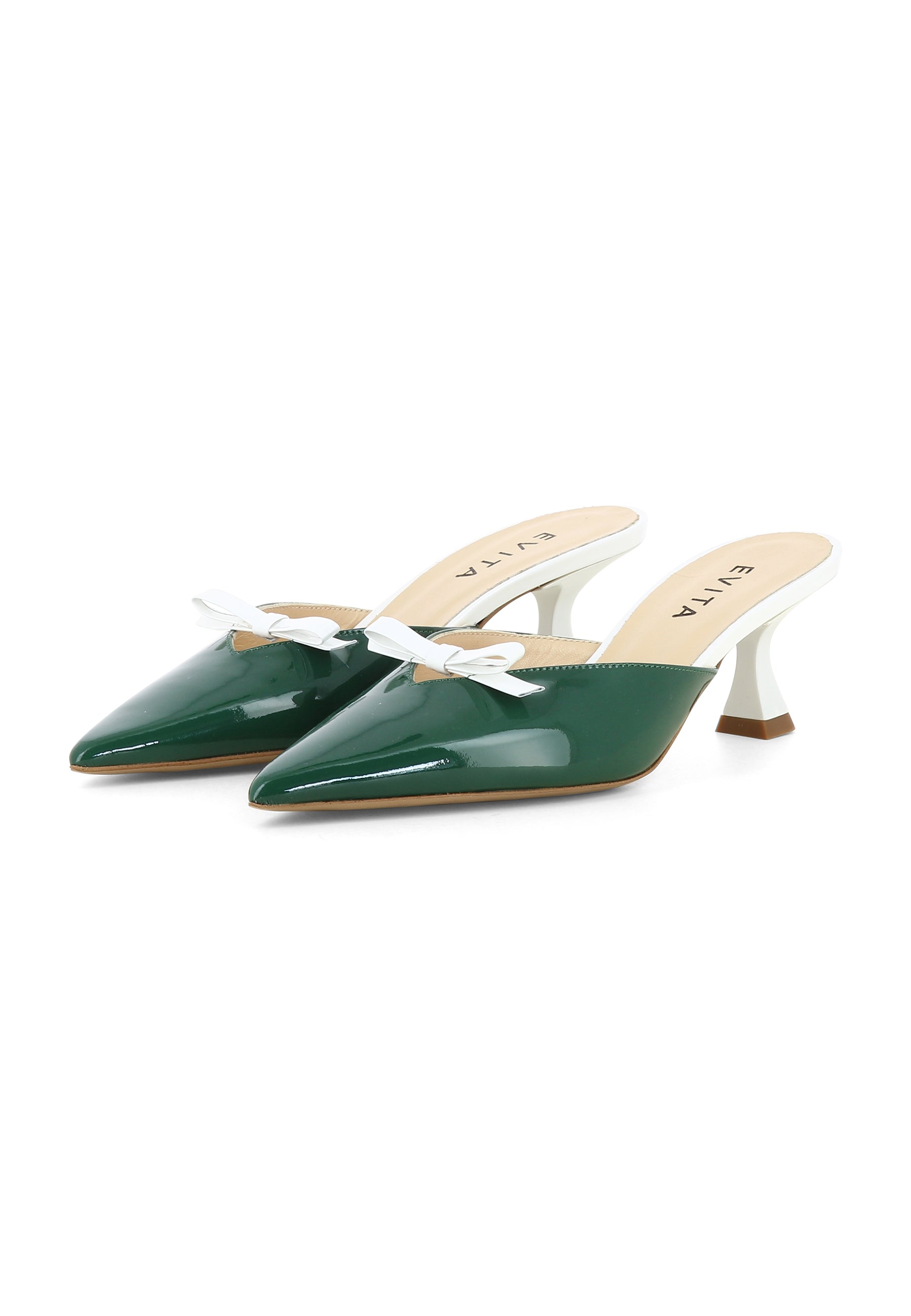 PERLA Damen Pantolette  -  Lackleder Grün