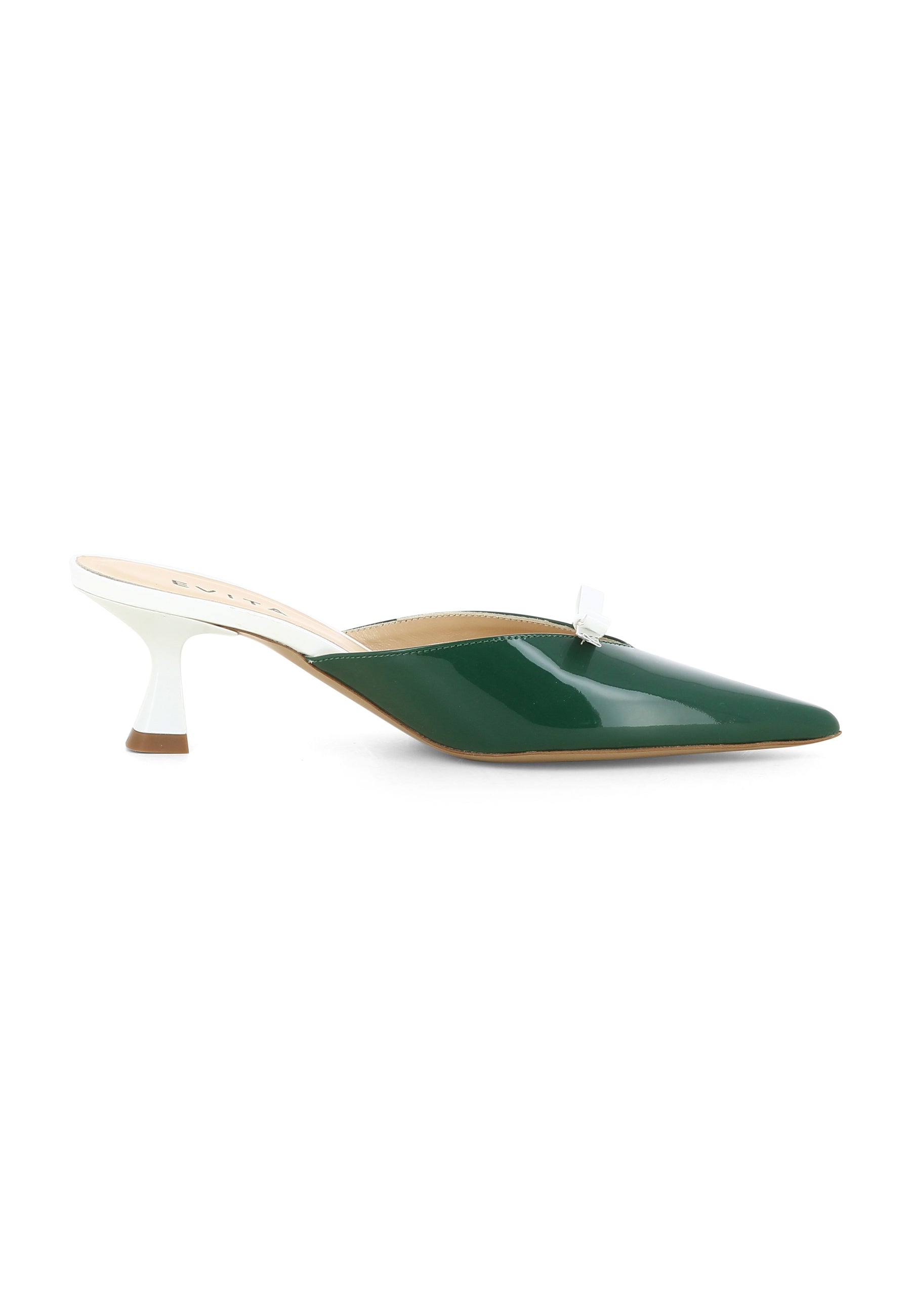 PERLA Damen Pantolette  -  Lackleder Grün
