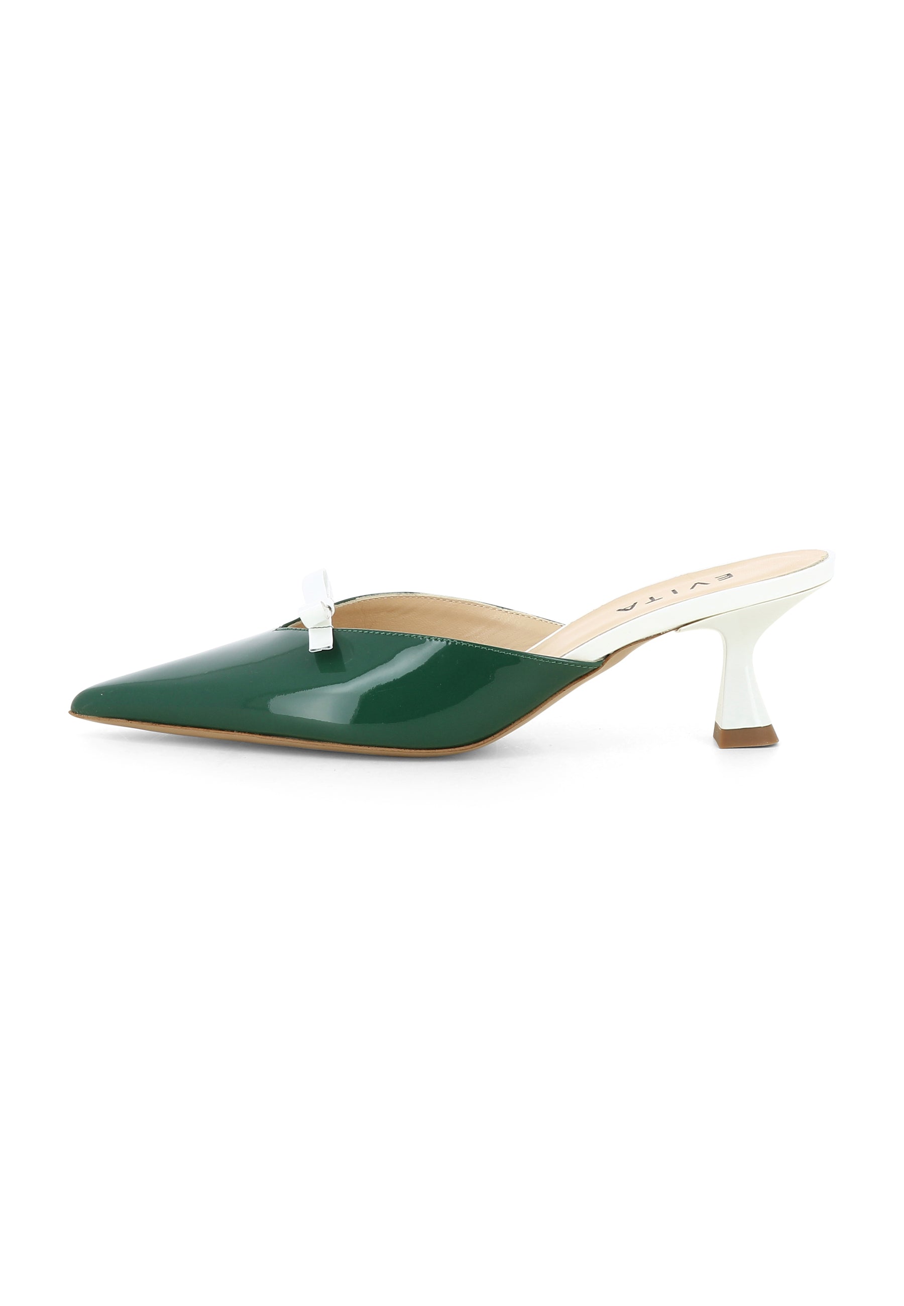PERLA Damen Pantolette  -  Lackleder Grün