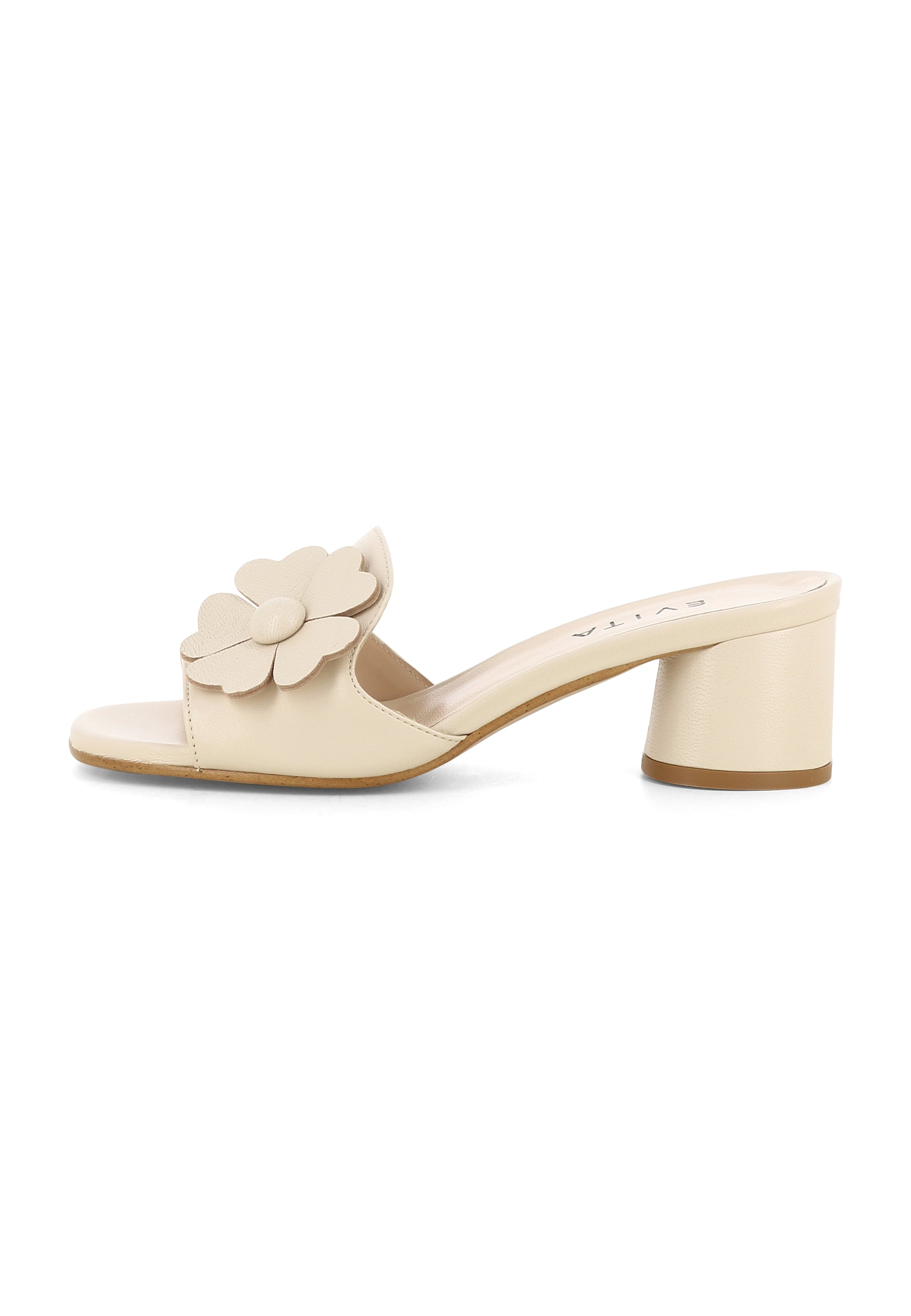 DORI Damen Pantolette  -  Glattleder Hellbeige