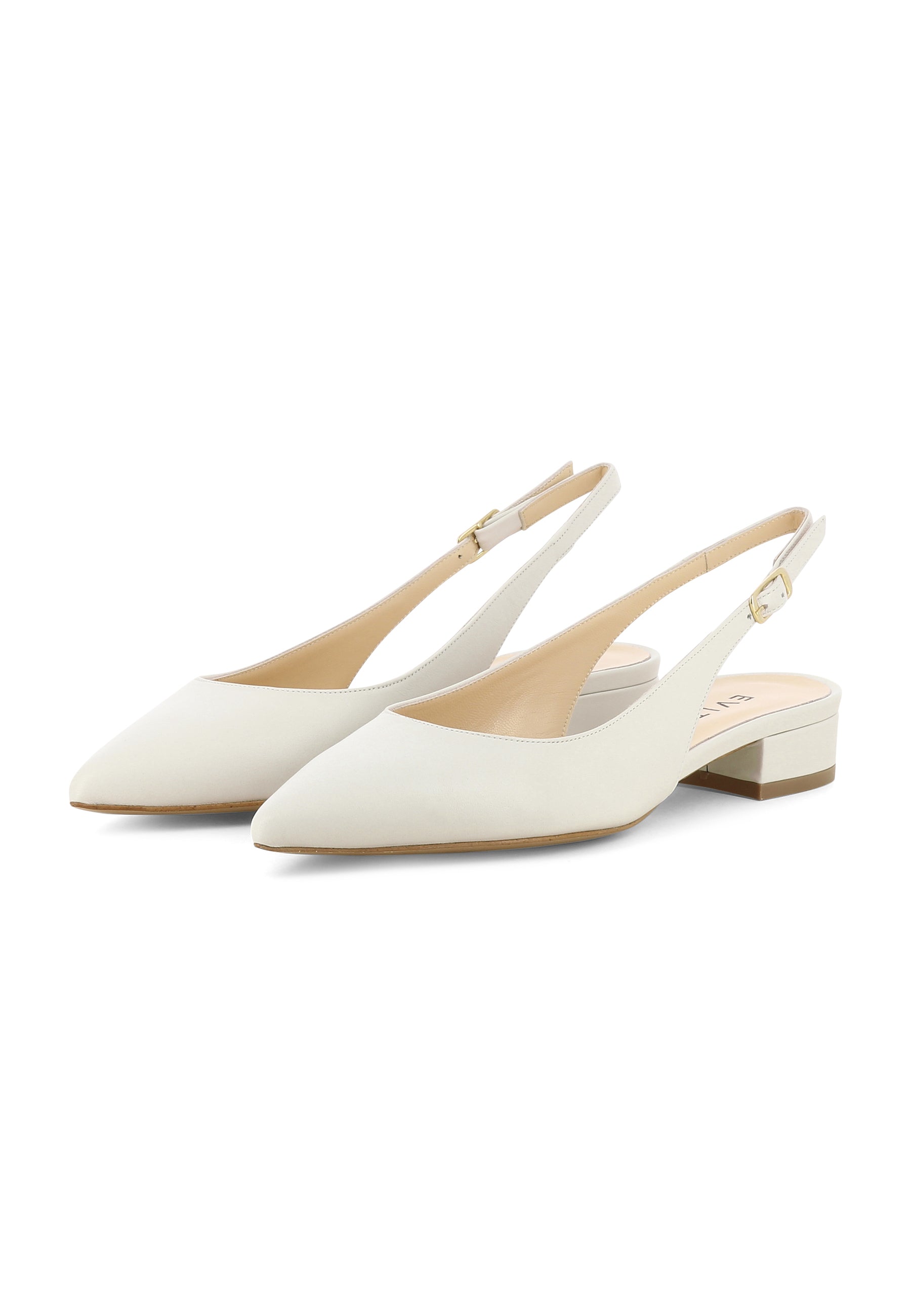 FRANCA Damen Sling Pumps  -  Glattleder Cremeweiß