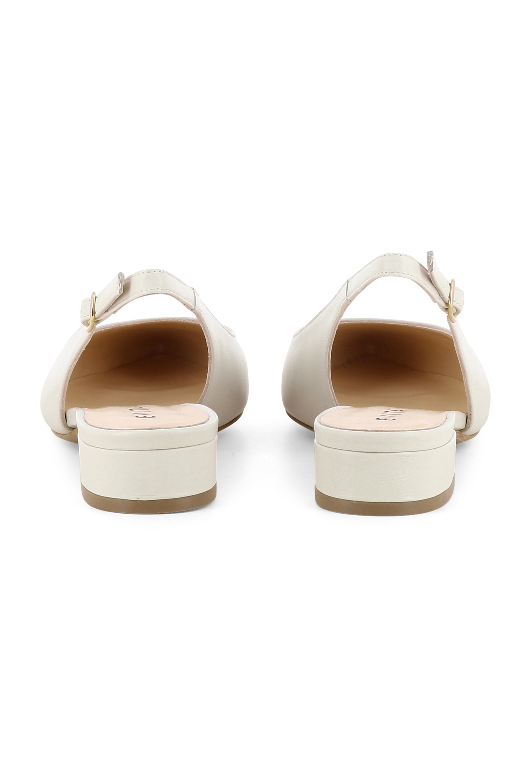 FRANCA Damen Sling Pumps  -  Glattleder Cremeweiß