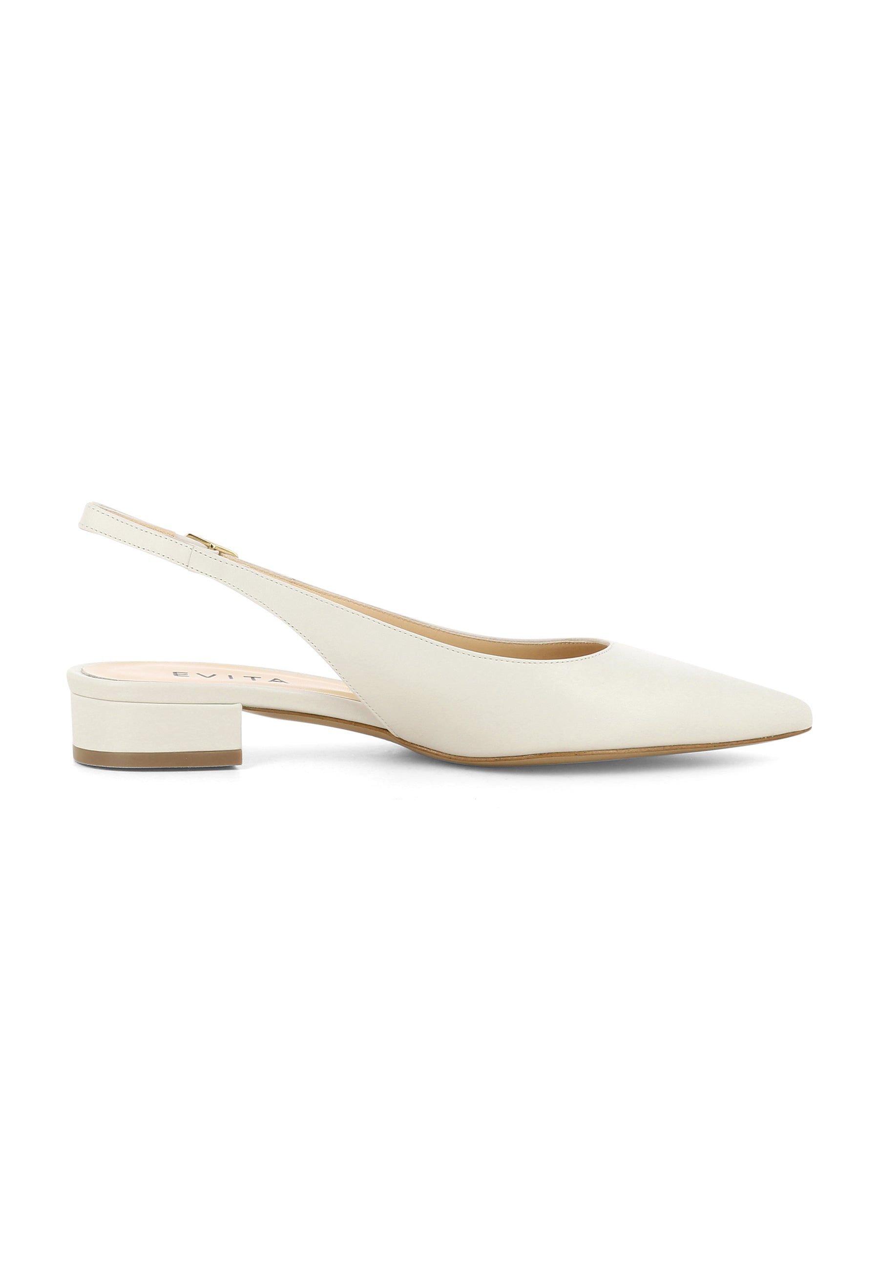 FRANCA Damen Sling Pumps  -  Glattleder Cremeweiß