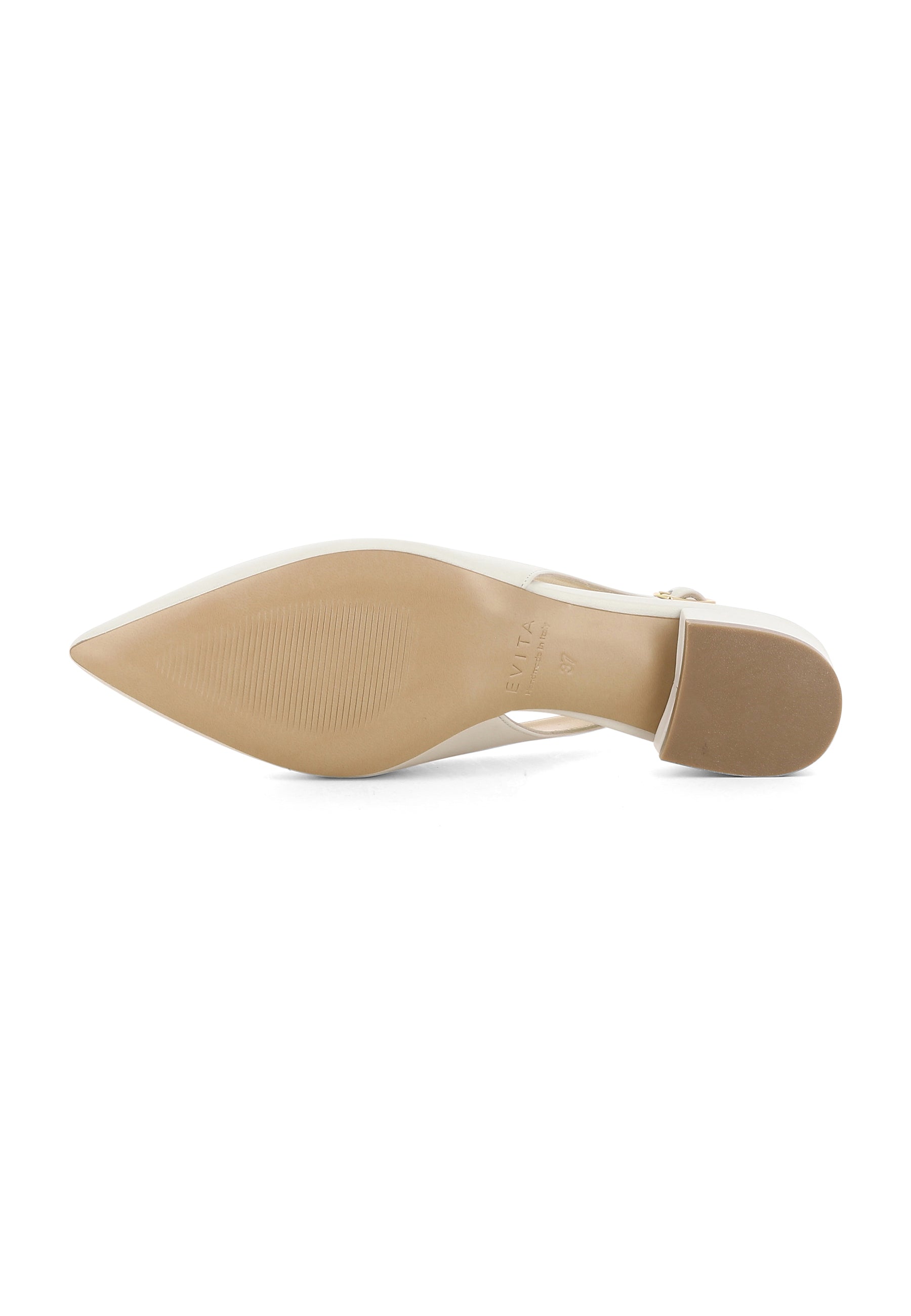FRANCA Damen Sling Pumps  -  Glattleder Cremeweiß