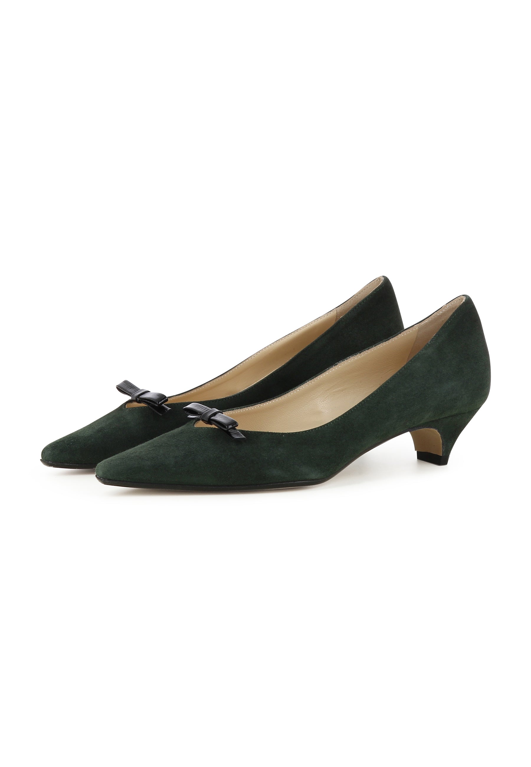 BARBARA Damen Pumps  -  Rauleder Dunkelgrün