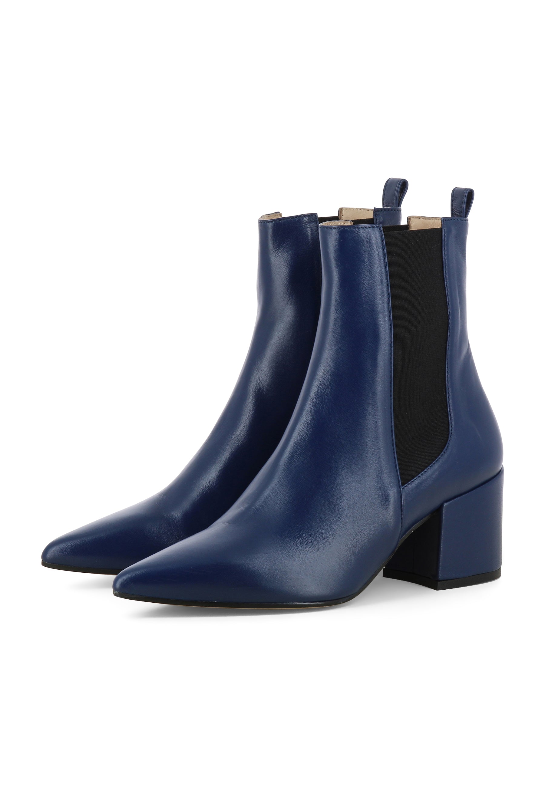 DARIANA Damen Reiterstiefelette   -  Glattleder Dunkelblau