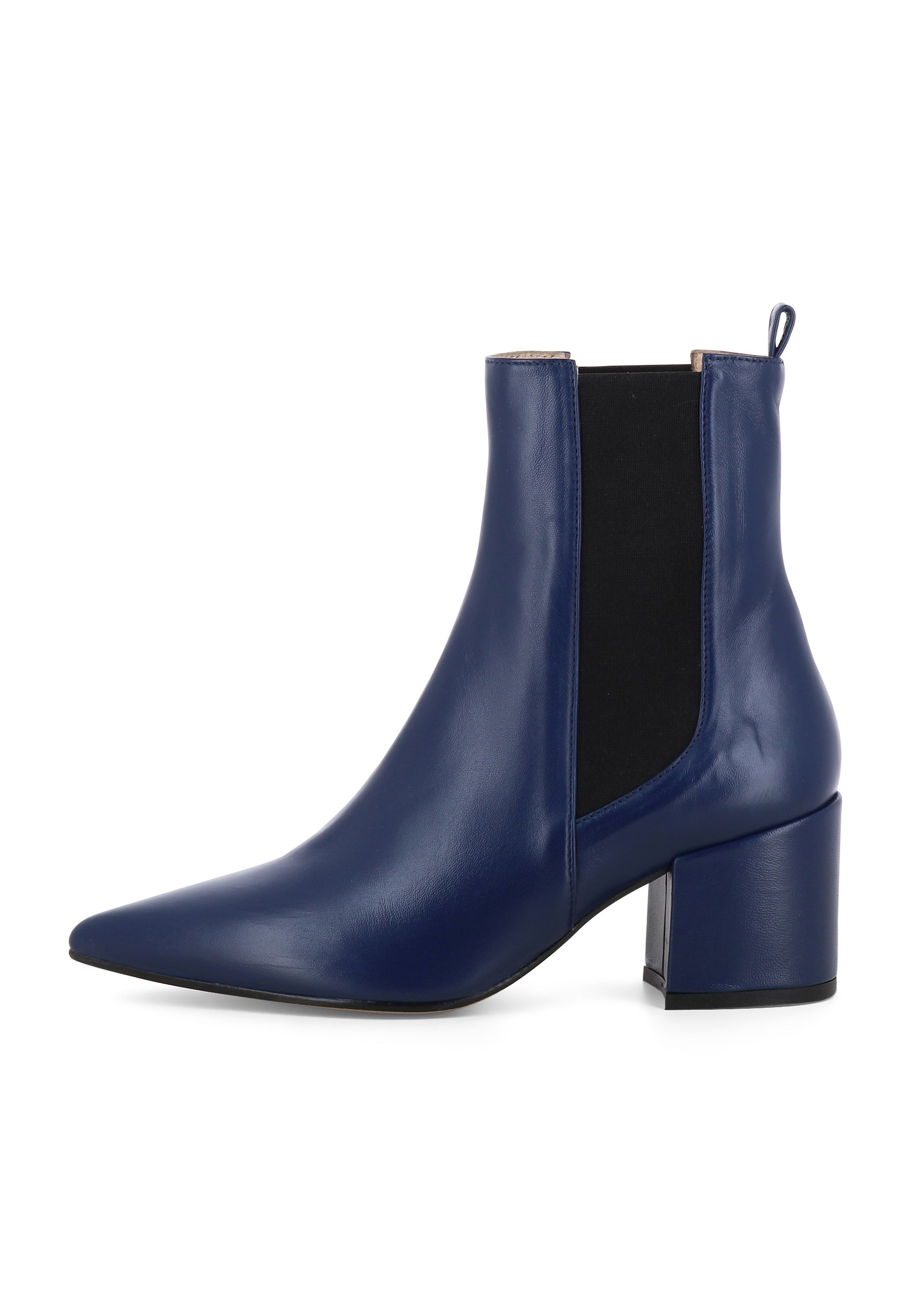 DARIANA Damen Reiterstiefelette   -  Glattleder Dunkelblau