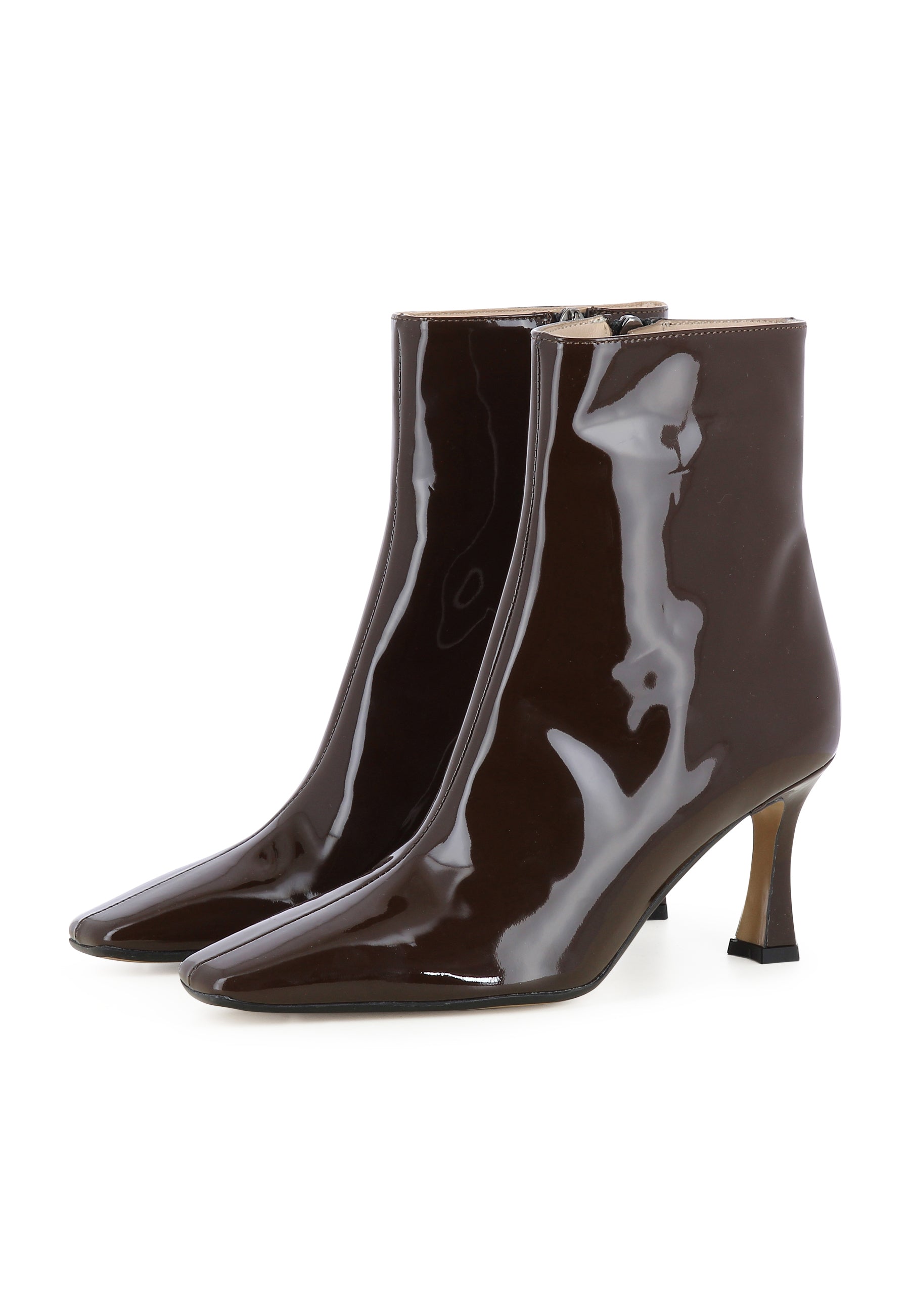 CARMELA Damen Stiefelette  -  Lackleder Dunkelbraun