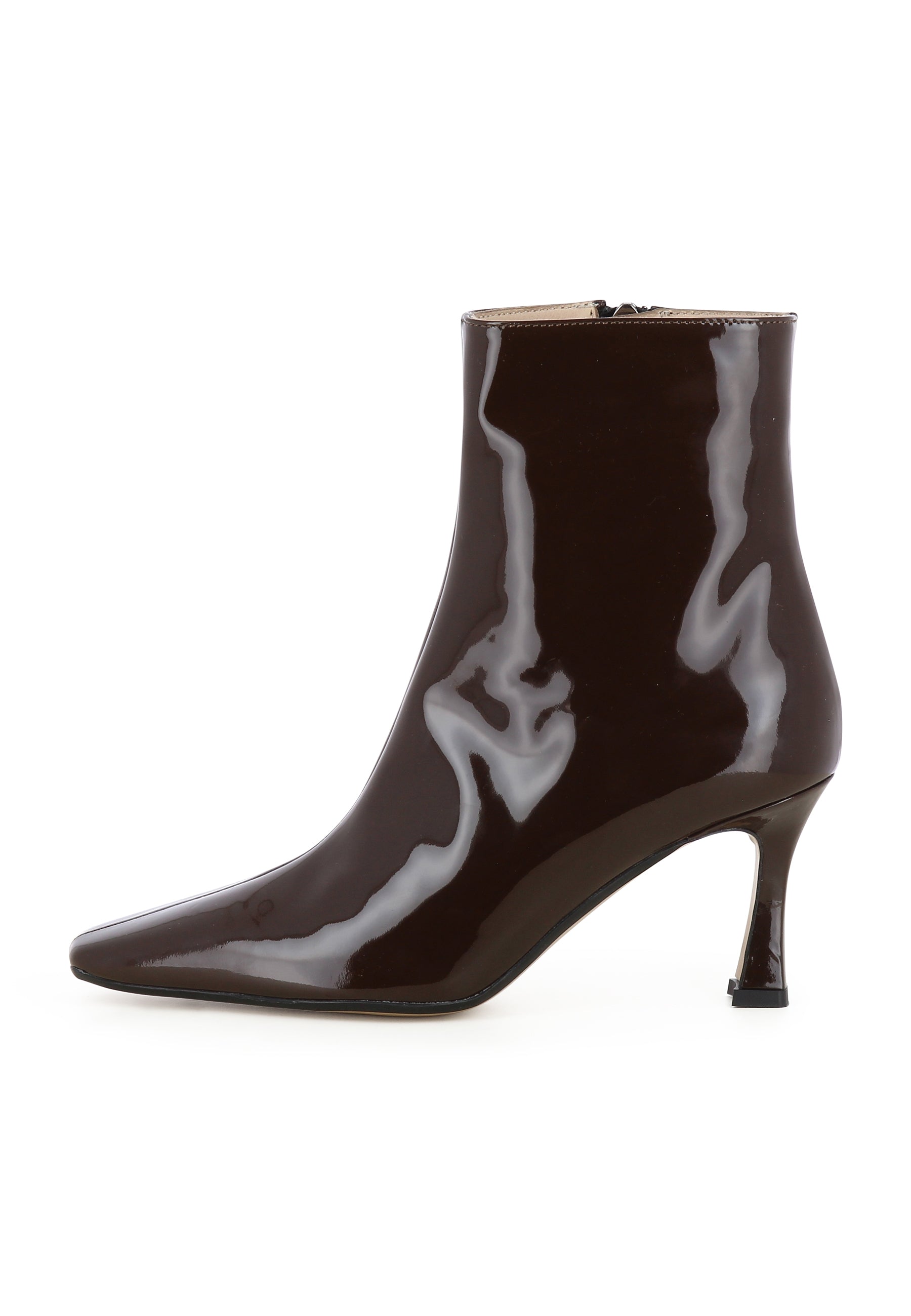CARMELA Damen Stiefelette  -  Lackleder Dunkelbraun