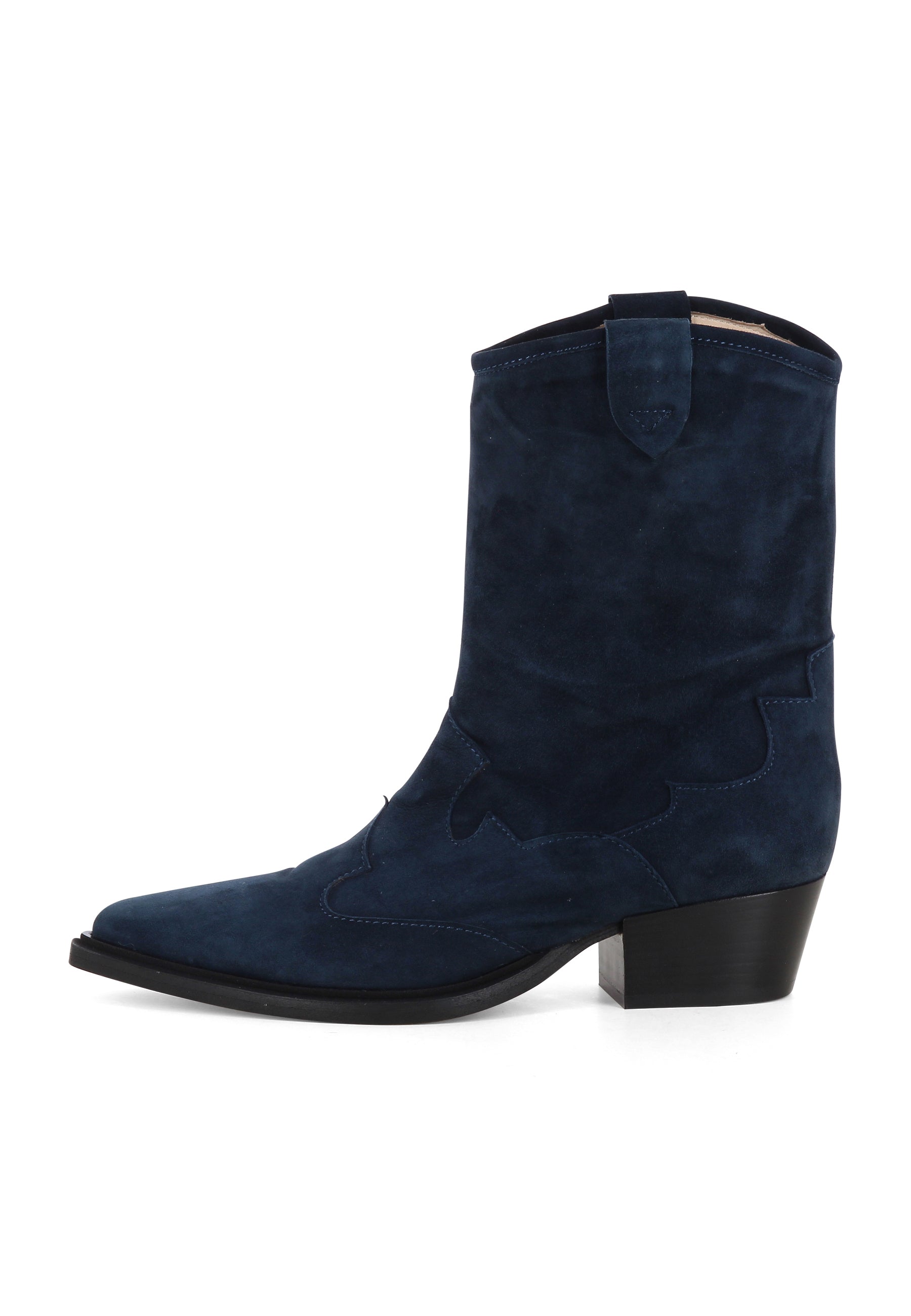GINEVRA Damen Cowboy Stiefel  -  Rauleder Dunkelblau
