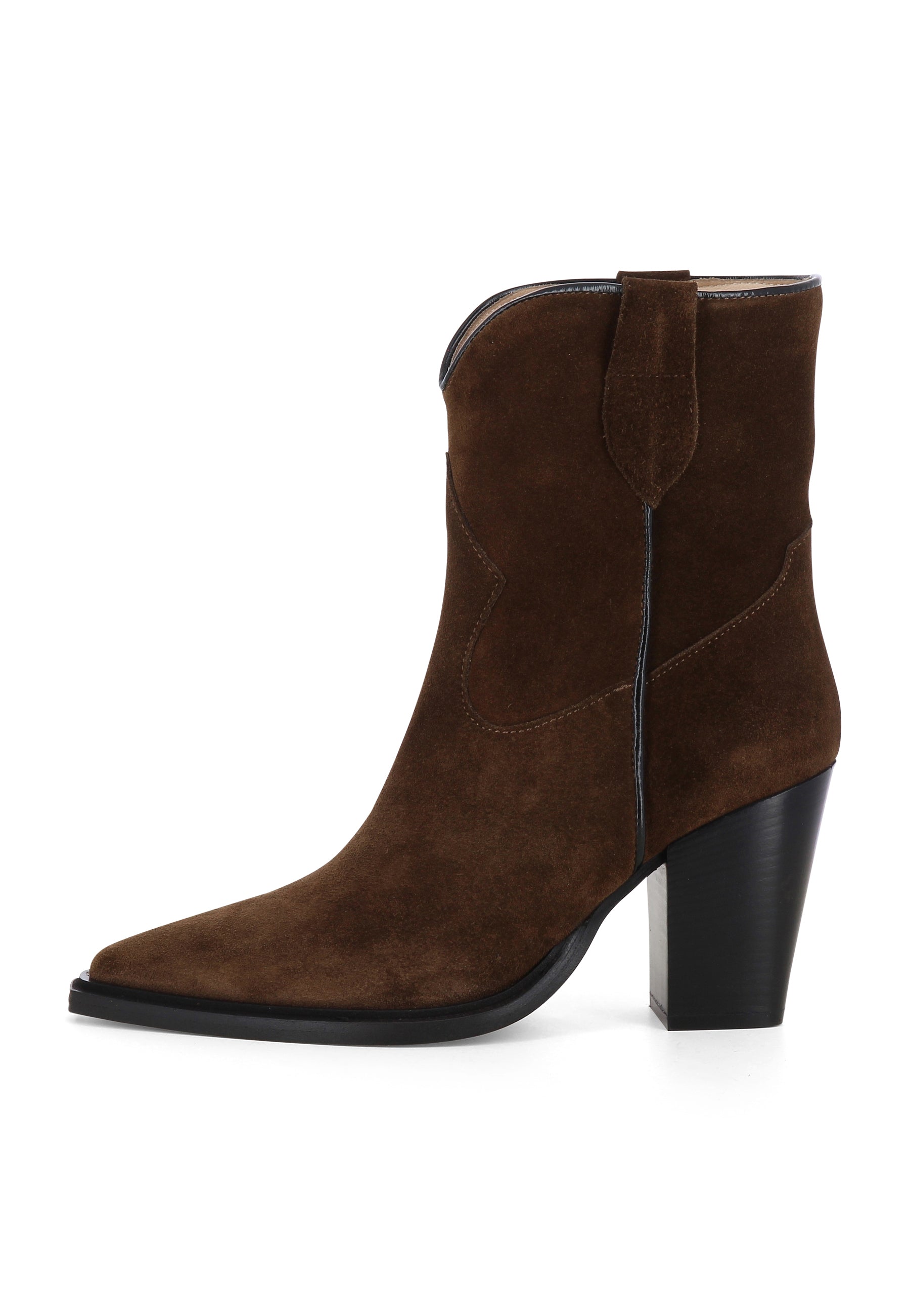 GAIA Damen Cowboy Stiefel  -  Rauleder Dunkelbraun