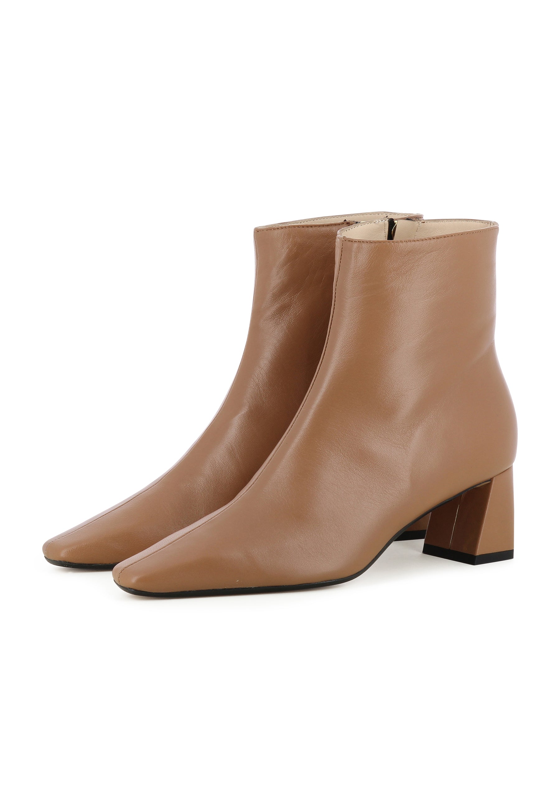 VANESSA Damen Stiefelette  -  Glattleder Hellbraun