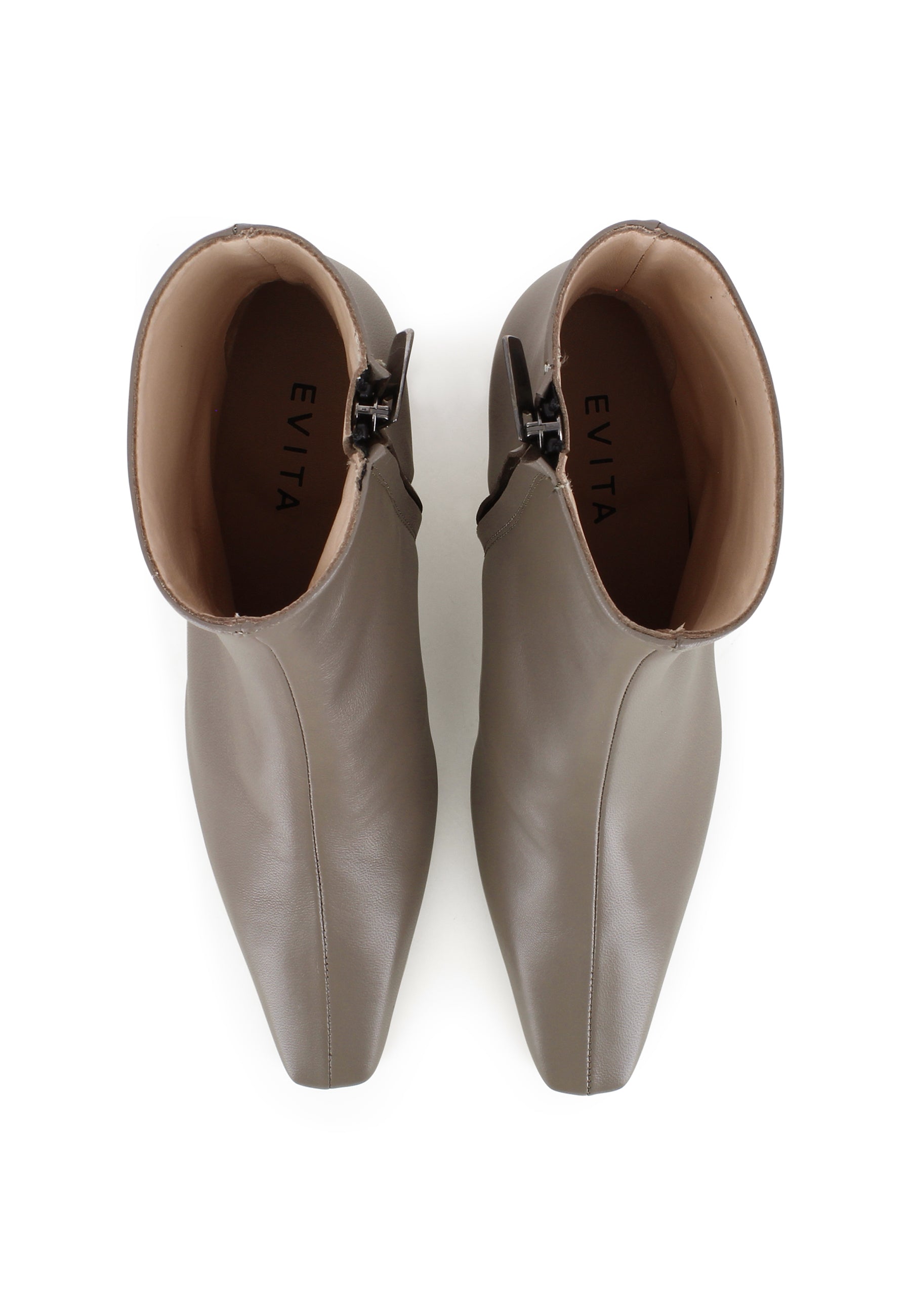 VANESSA women's ankle boots - smooth leather taupe