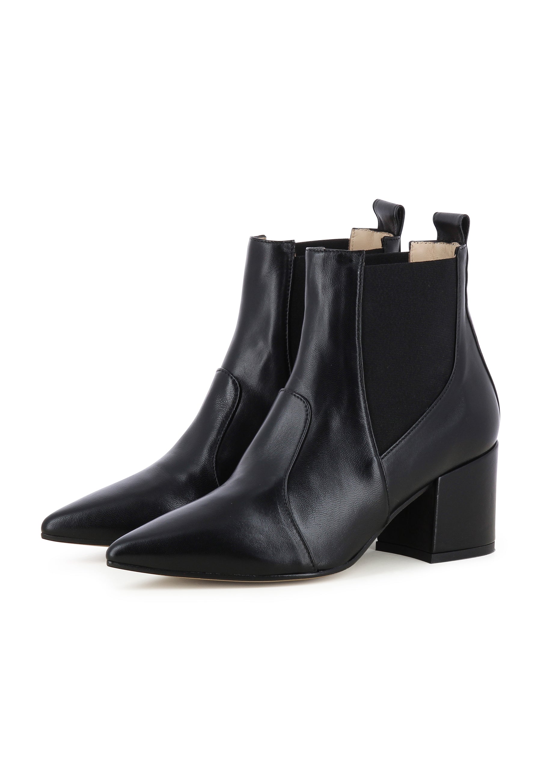 DARIANA Damen Stiefelette  -  Glattleder Schwarz