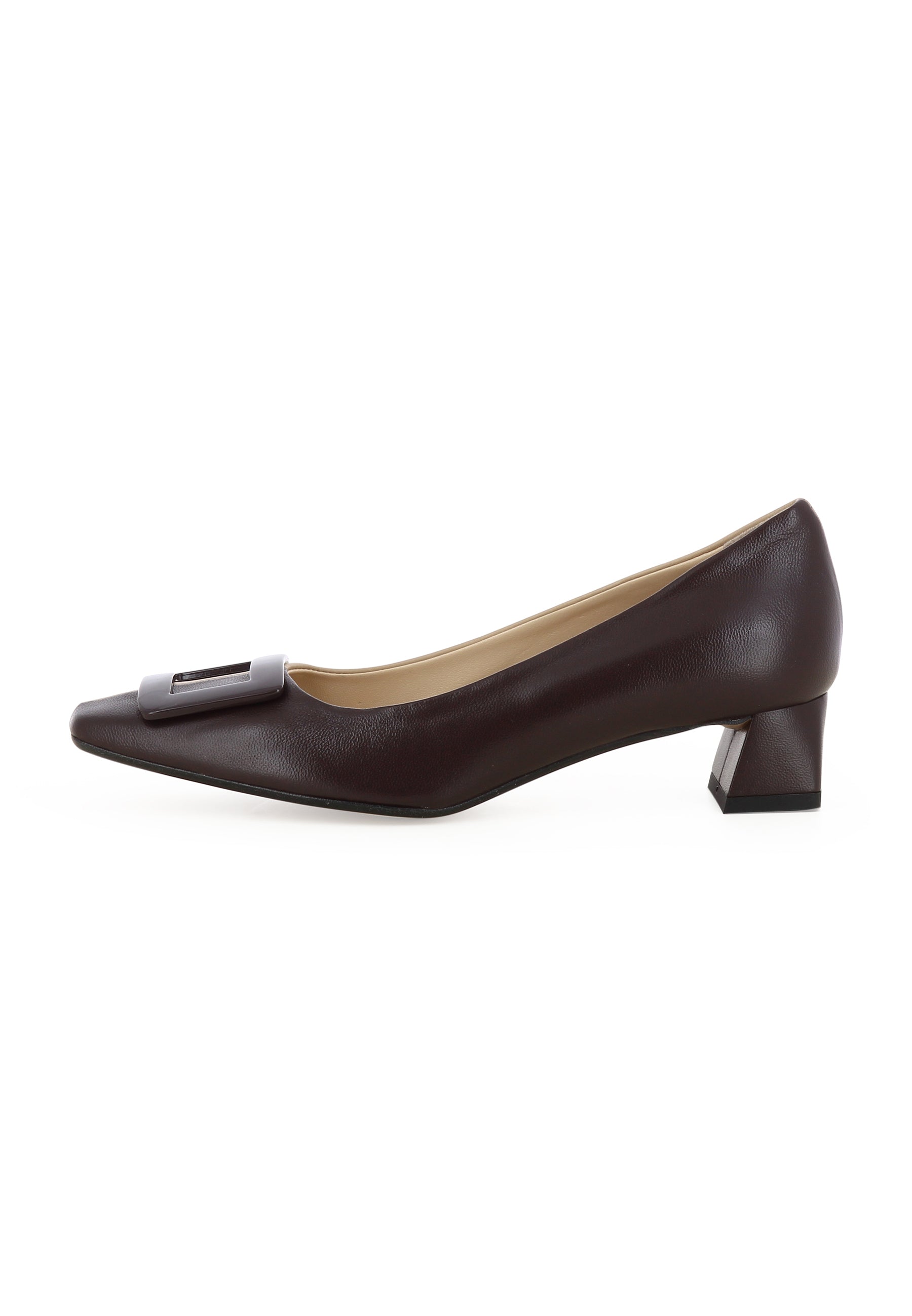 SABRINA Damen Pumps  -  Glattleder Dunkelbr./Beige