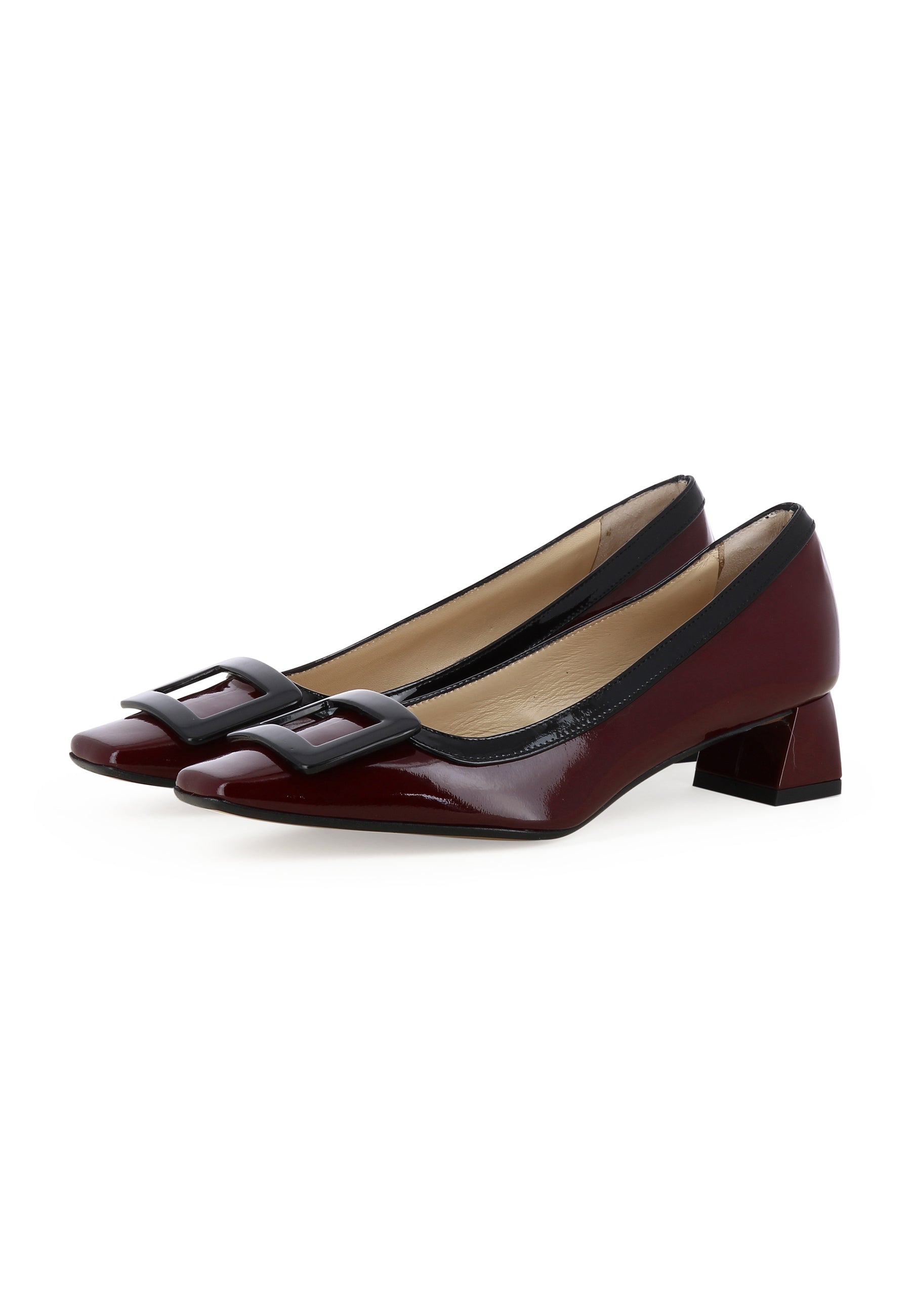 SABRINA Damen Pumps  -  Lackleder Bordeaux/ Schwarz