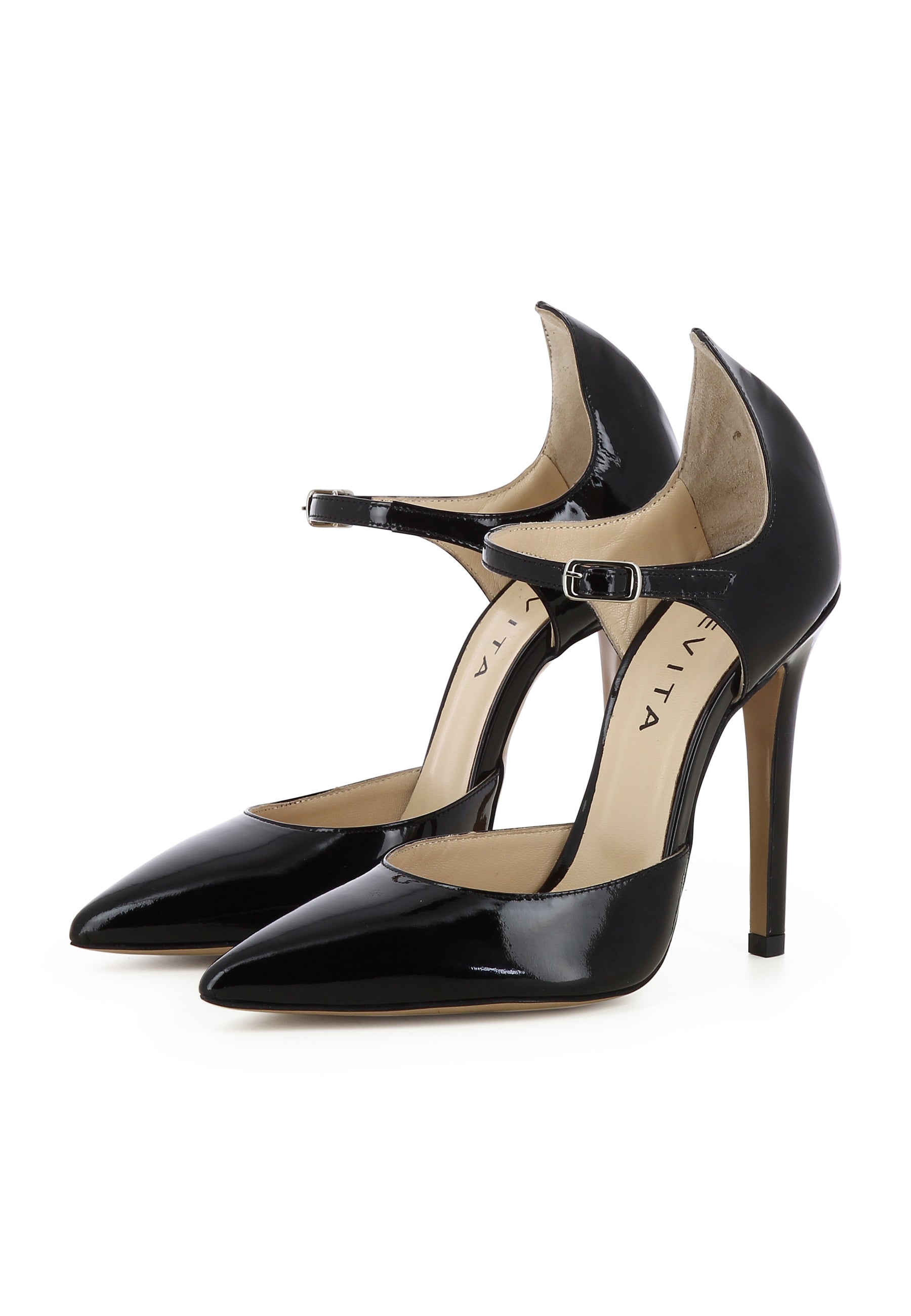 LISA Damen Pumps Halboffen  -  Lackleder Schwarz