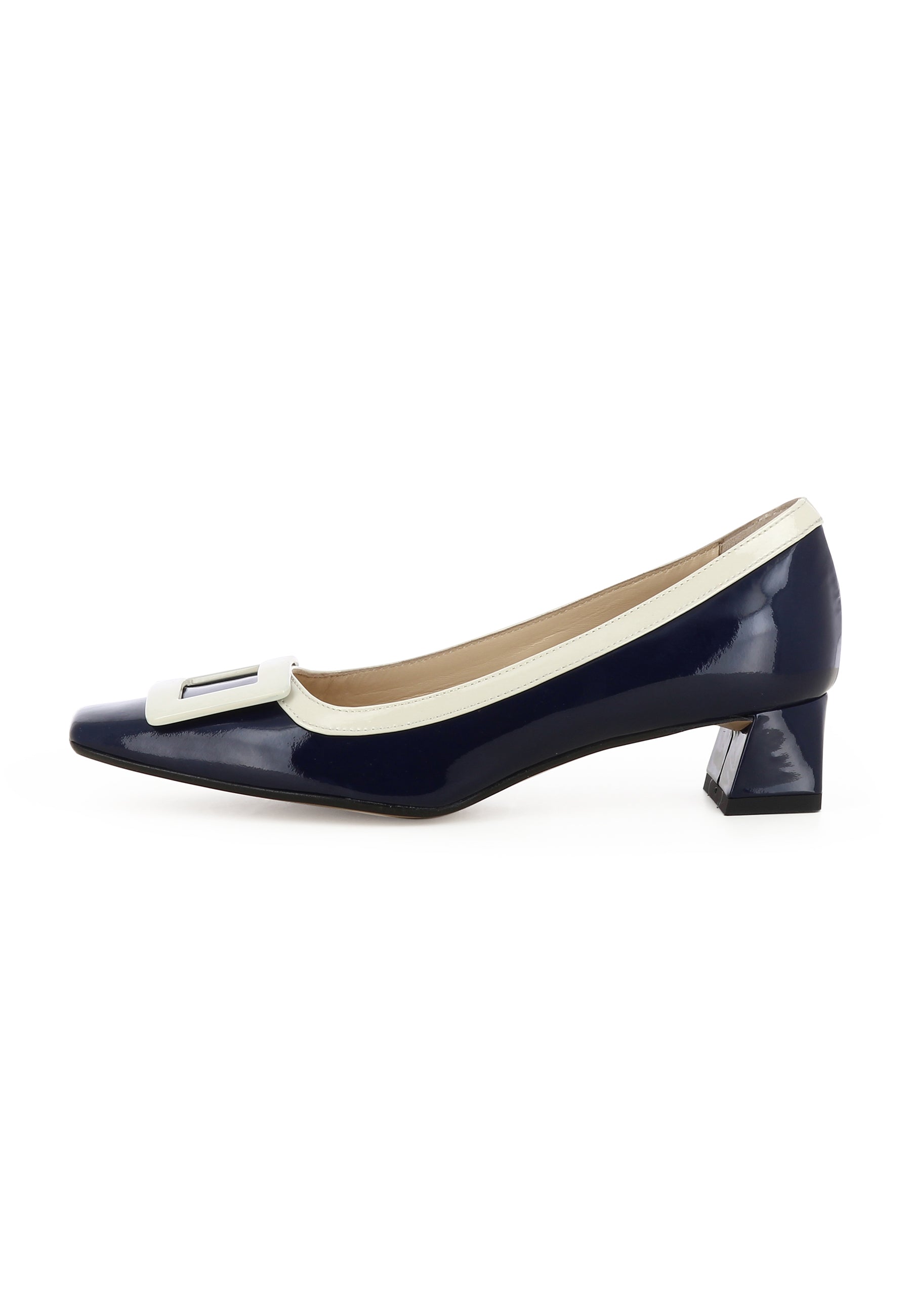 SABRINA Damen Pumps  -  Lackleder Dunkelblau/ Creme