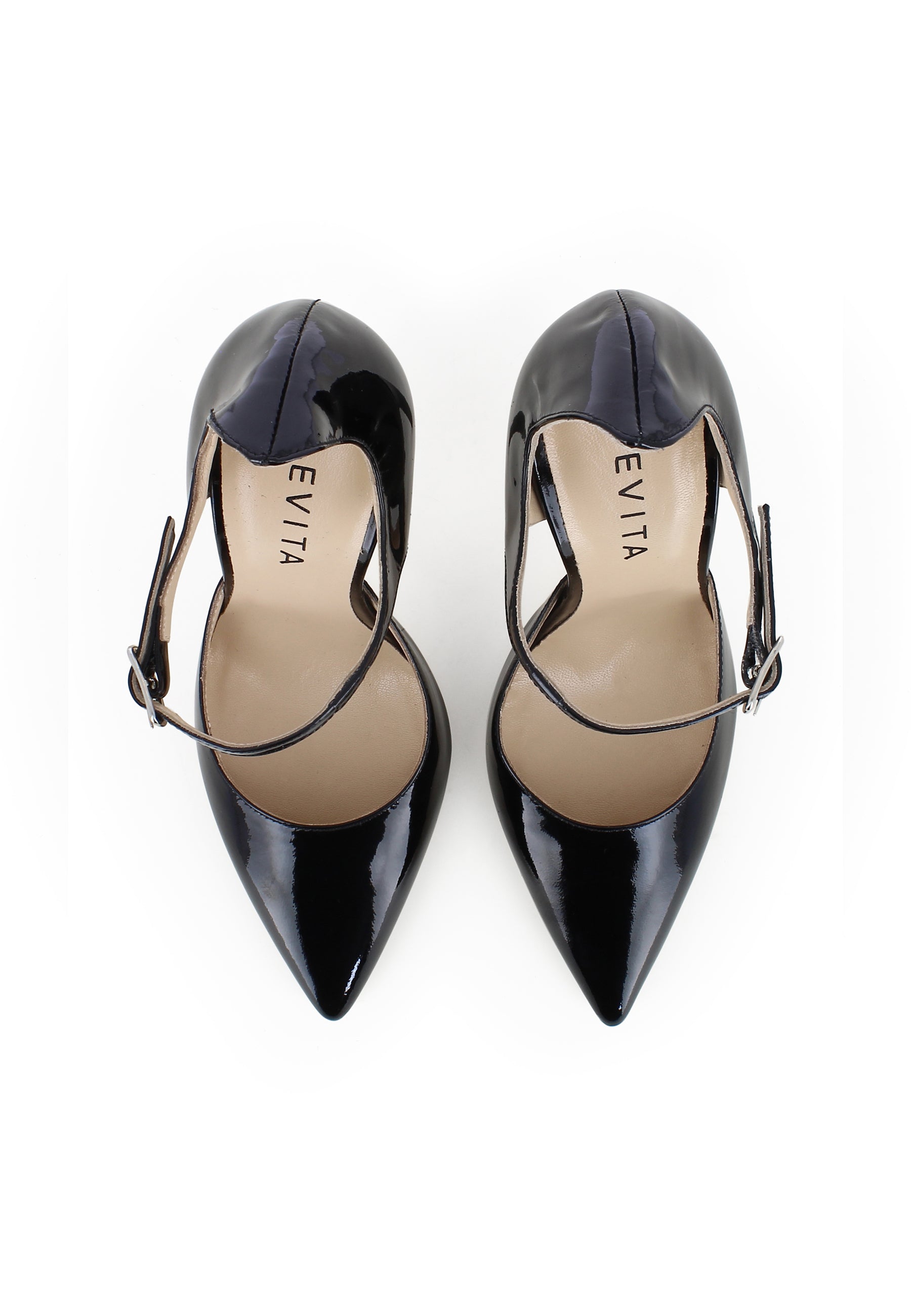 LISA Damen Pumps Halboffen  -  Lackleder Schwarz