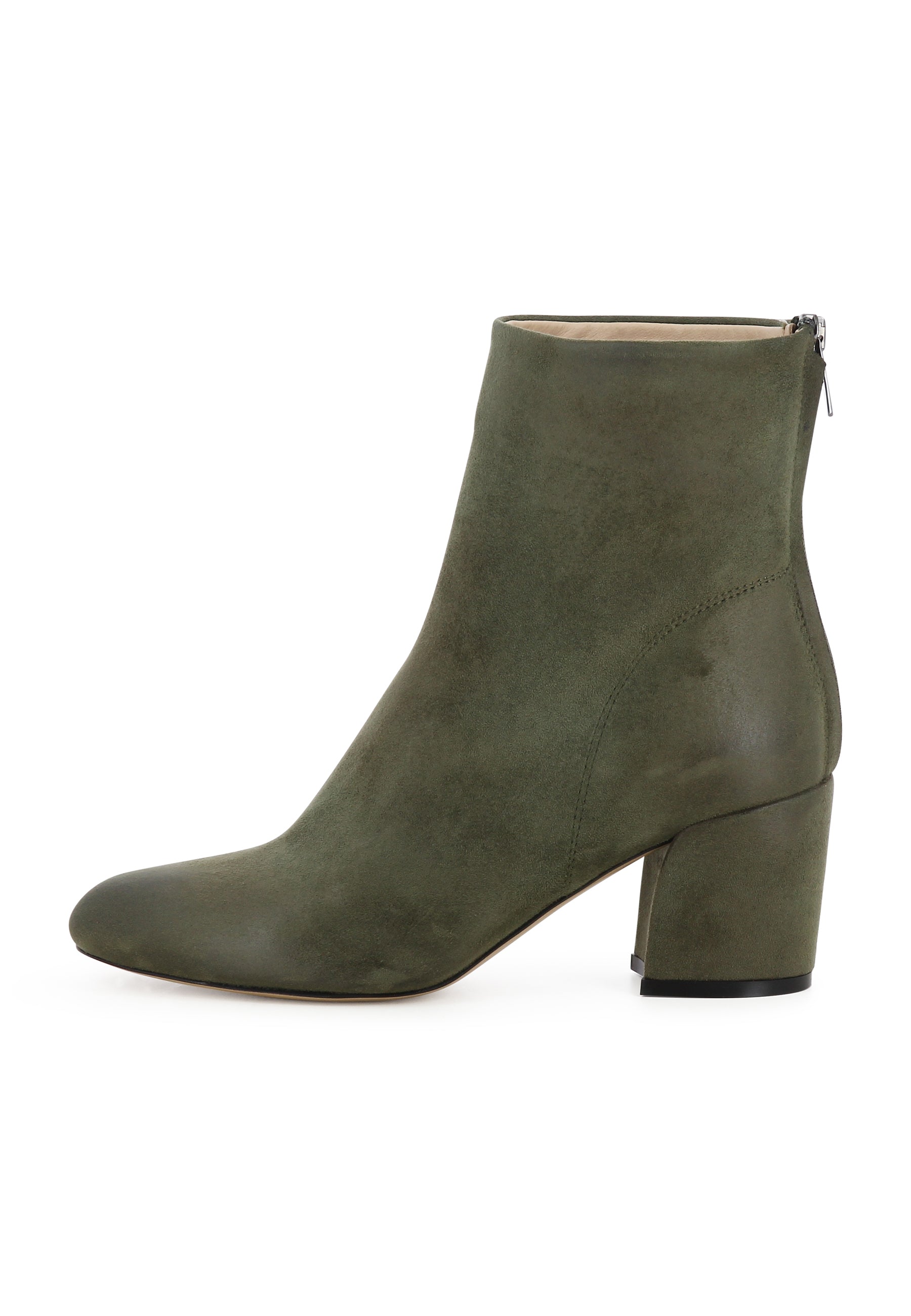 Damen Stiefelette  -  Nubukleder Dunkelgrün