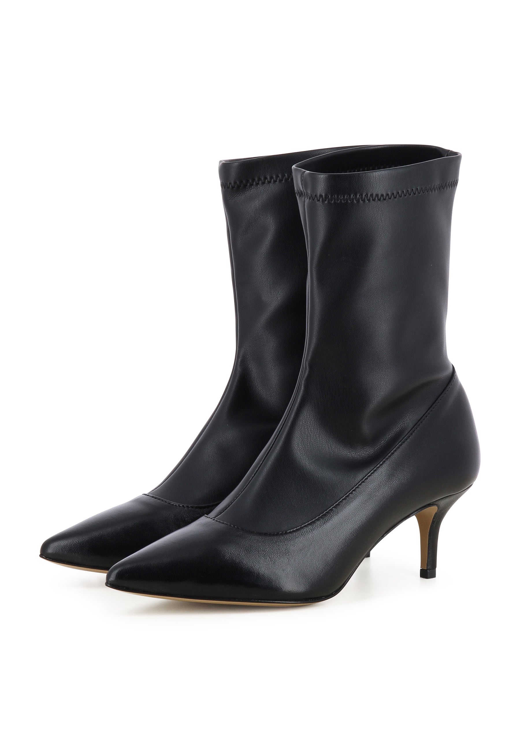 GIULIA Damen Stiefelette  -  Glattleder Schwarz