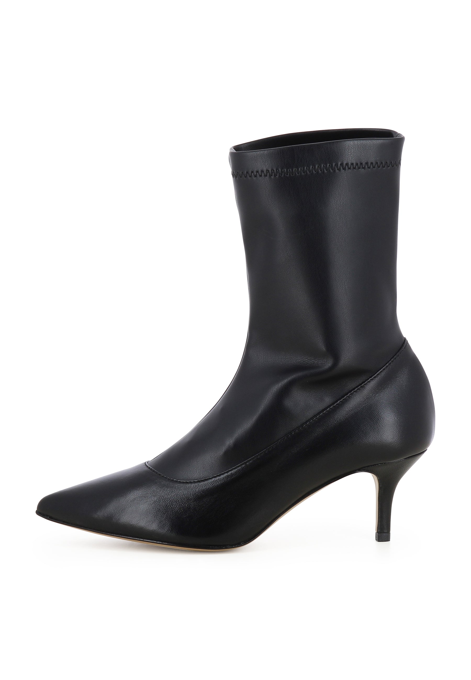 GIULIA Damen Stiefelette  -  Glattleder Schwarz