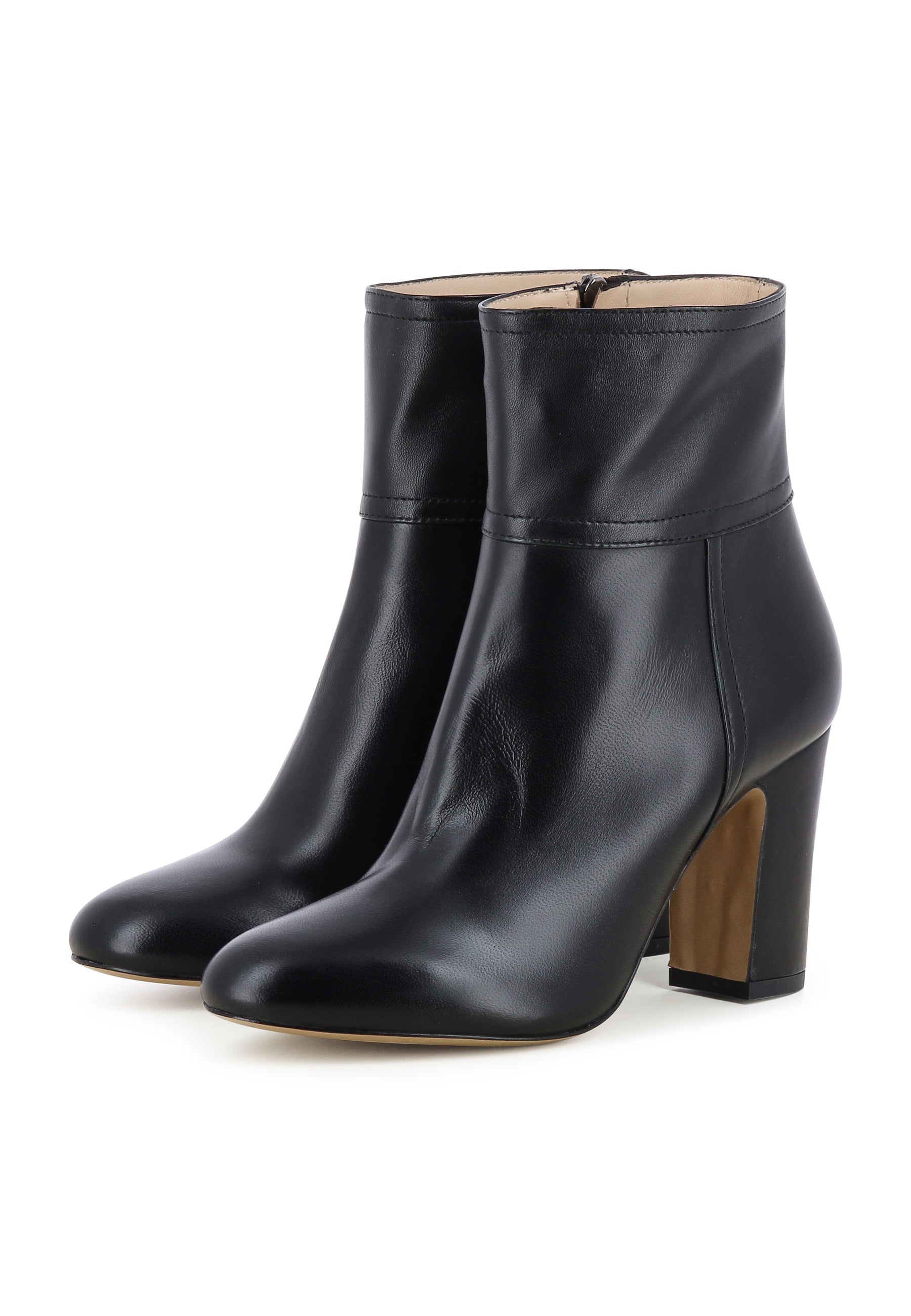 CARLA Damen Stiefelette  -  Glattleder Schwarz