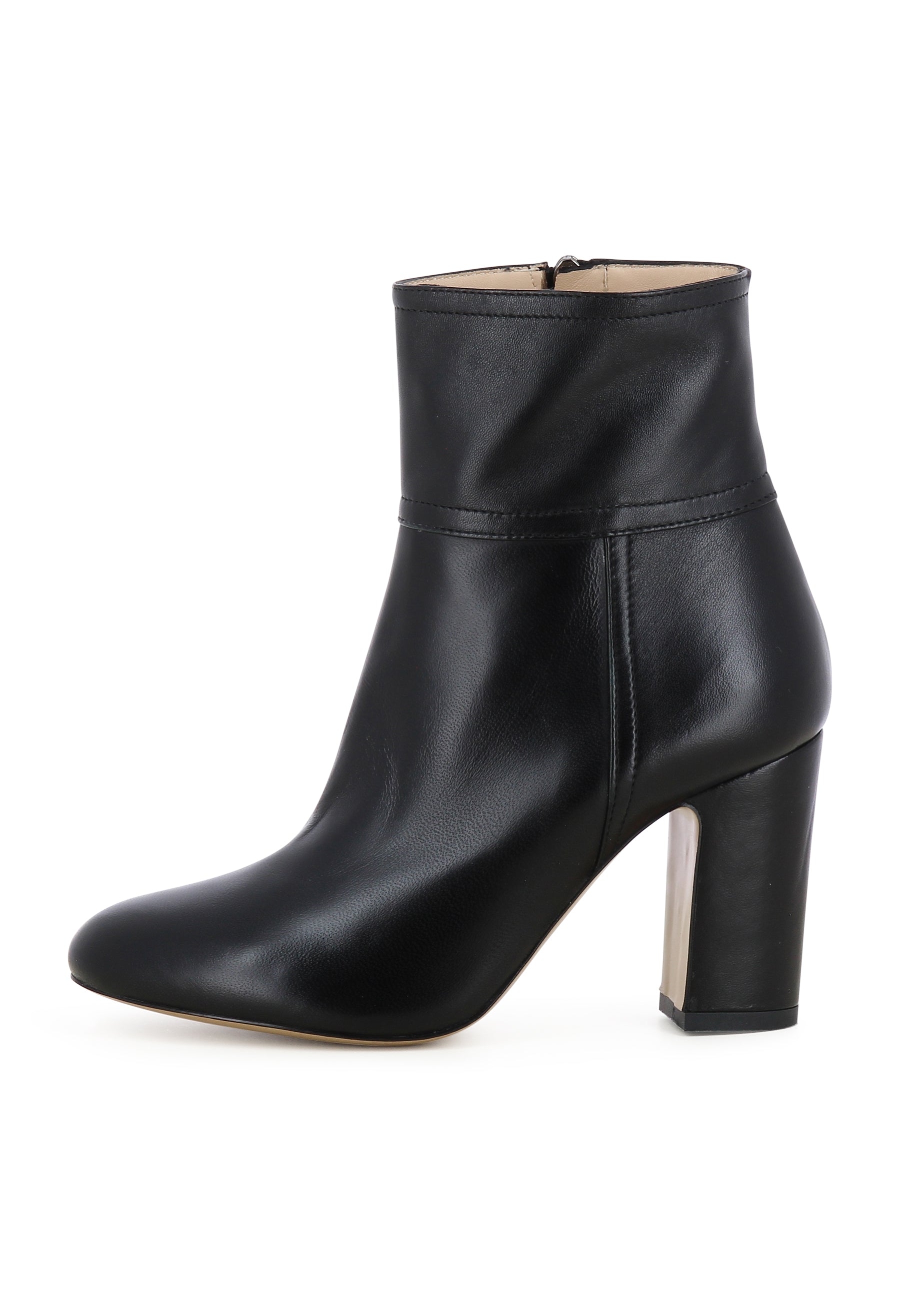 CARLA Damen Stiefelette  -  Glattleder Schwarz
