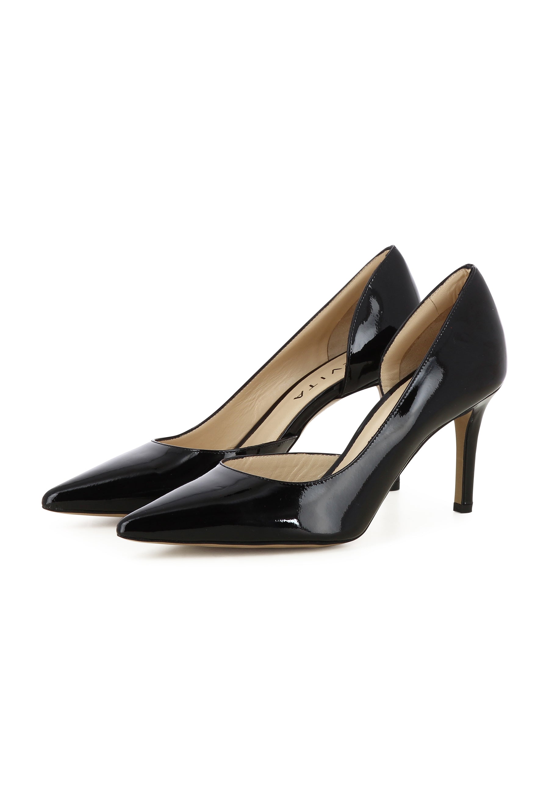 JESSICA Damen Pumps Halboffen  -  Lackleder Schwarz