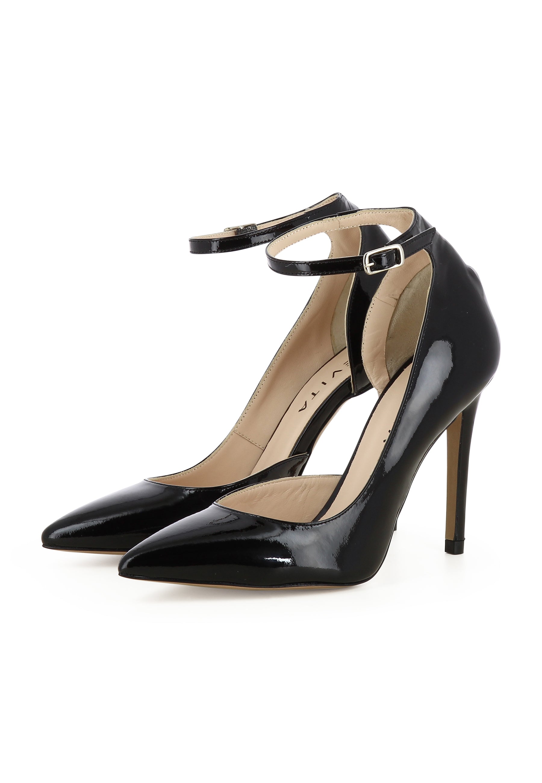 ALINA Damen Pumps Halboffen  -  Lackleder Schwarz