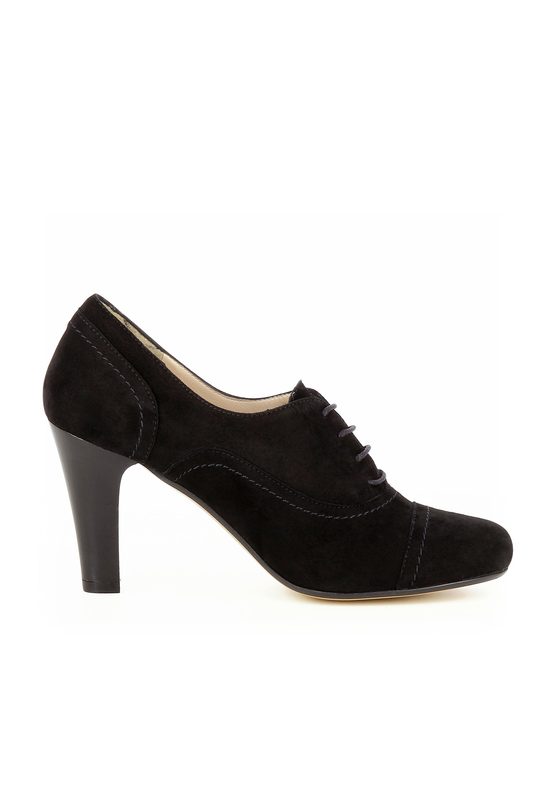 MARIA Damen Schnürpumps  -  Rauleder Schwarz