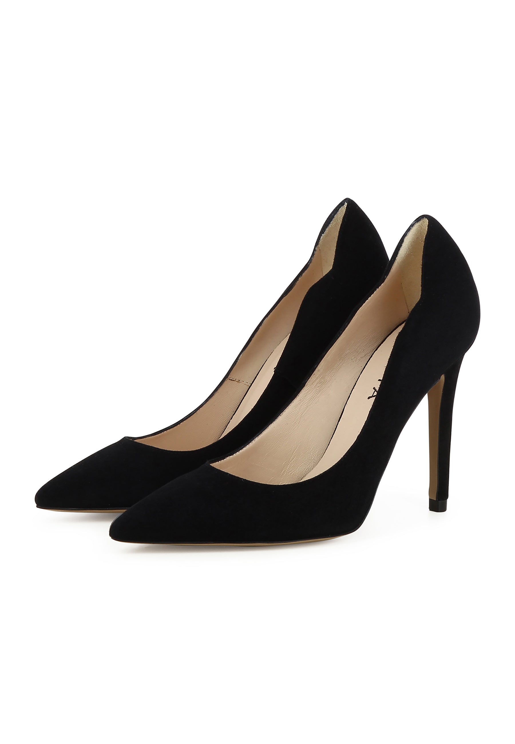 ALINA Damen Pumps  -  Rauleder Schwarz