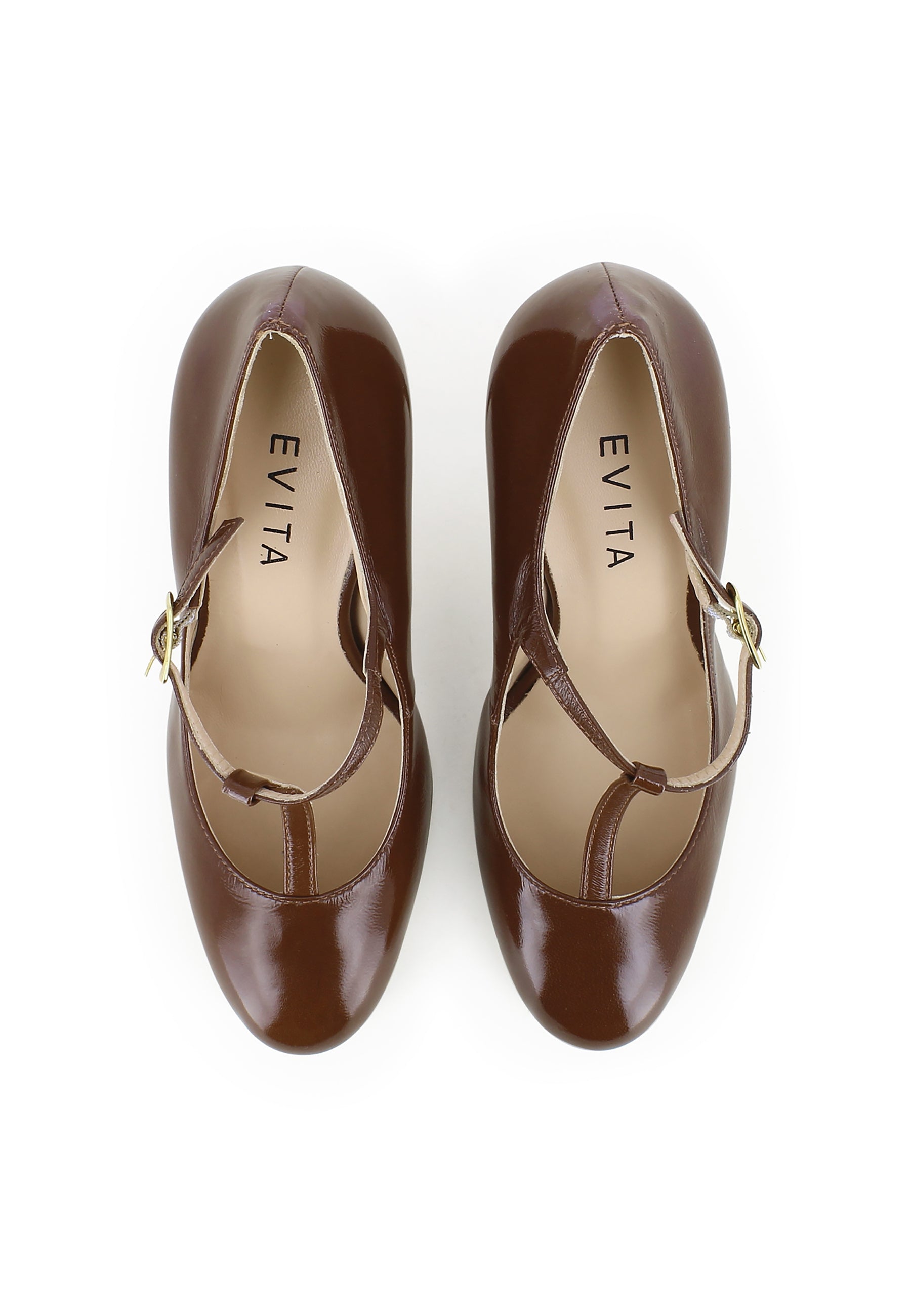 CRISTINA Damen Pumps  -  Glanzleder Cognac