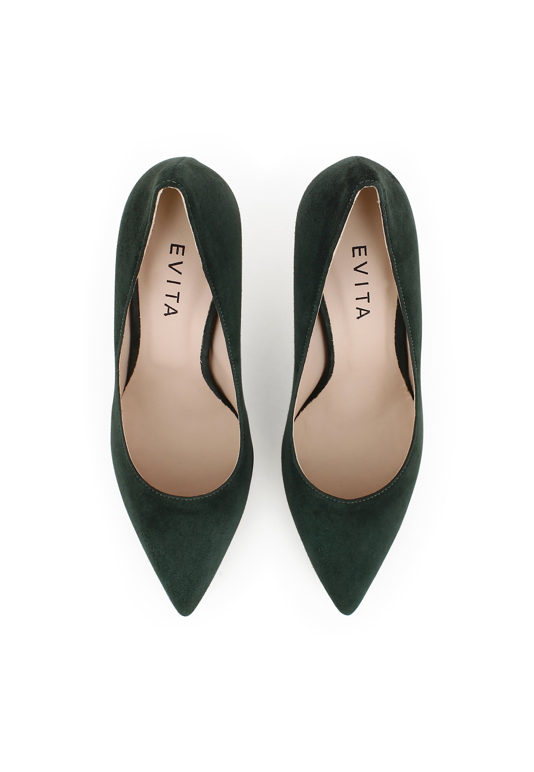 ARIA Damen Pumps  -  Glattleder Dunkelgrün