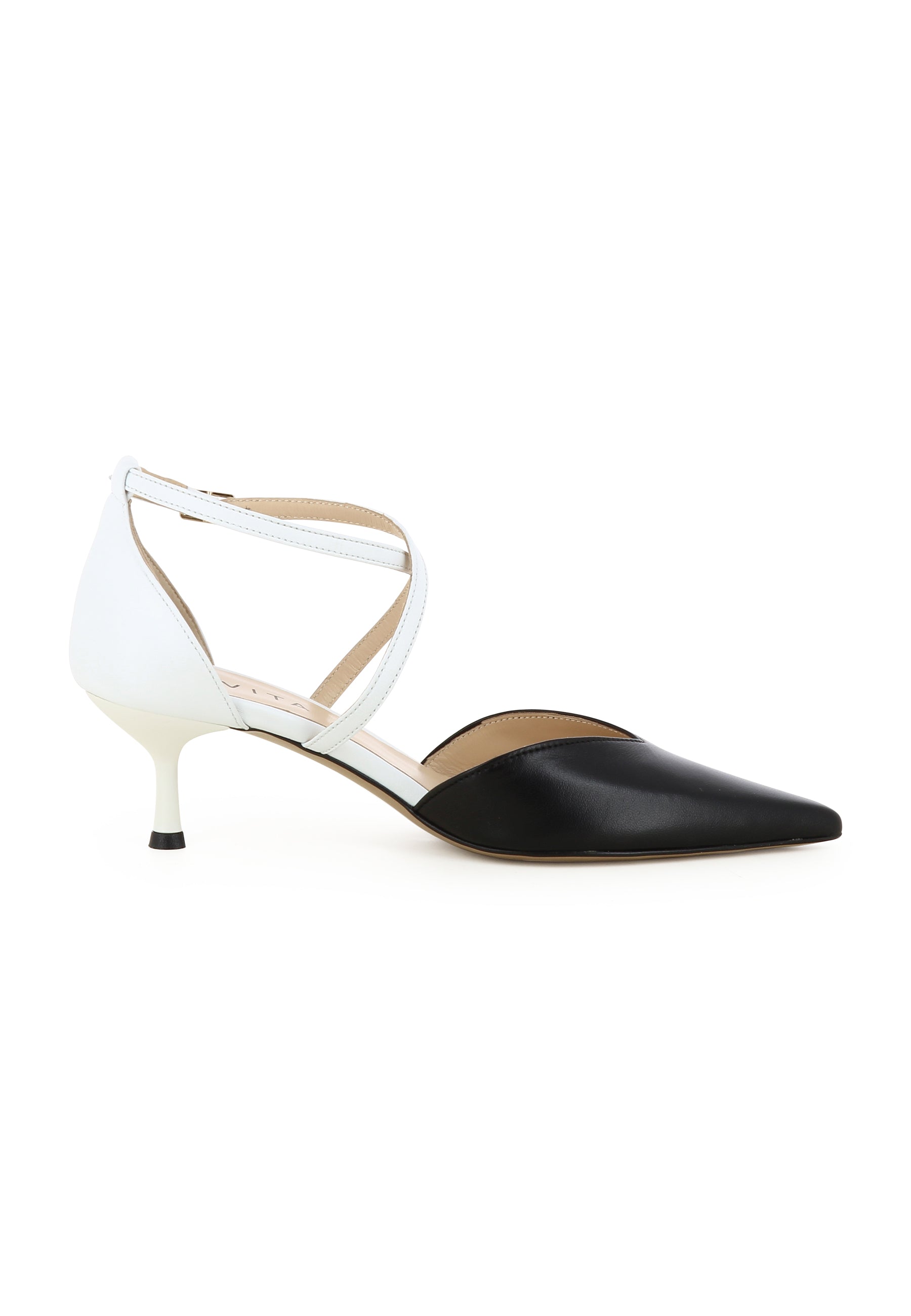 PERLA Damen Pumps Halboffen  -  Glattleder Zweifarbig