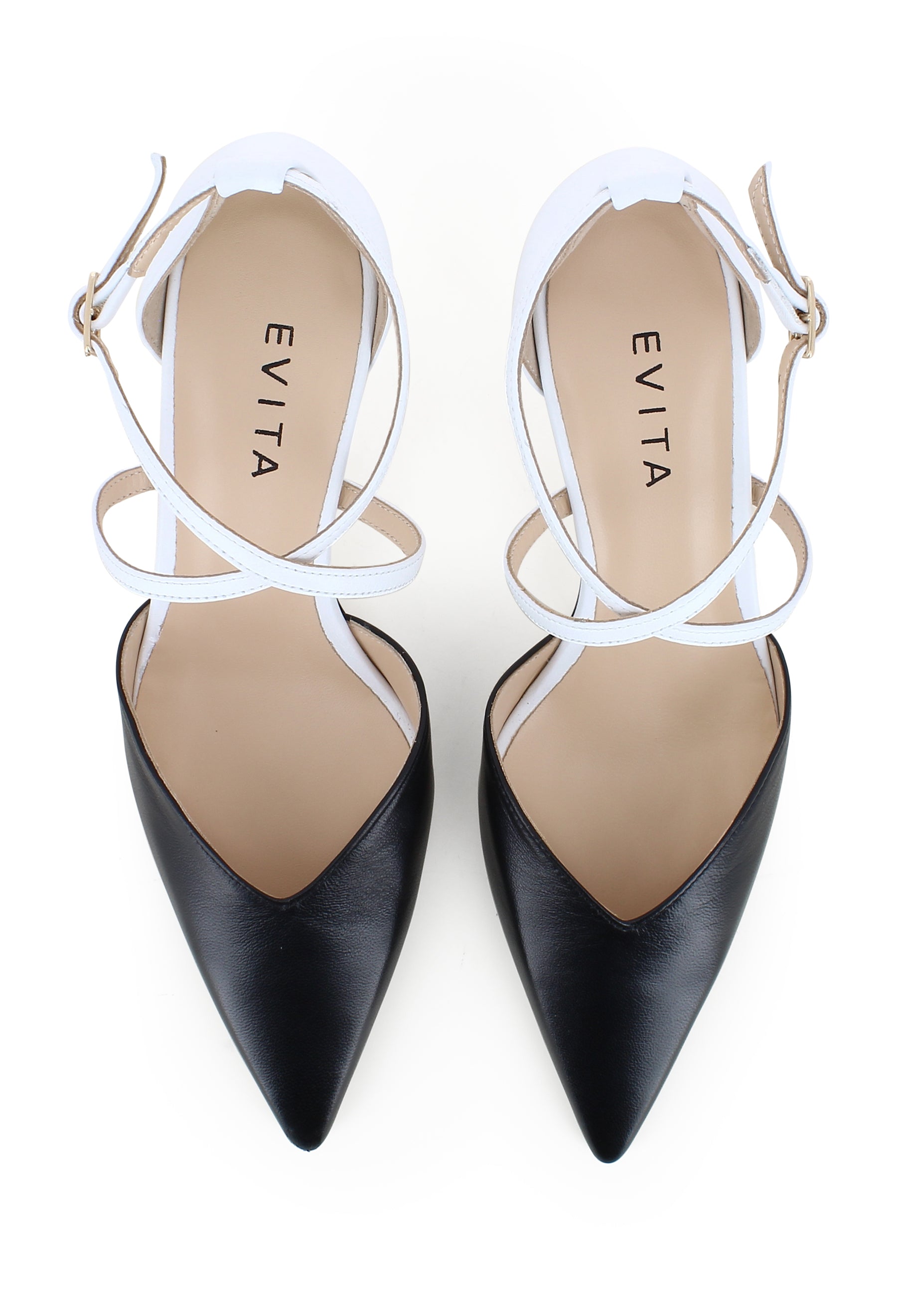 PERLA Damen Pumps Halboffen  -  Glattleder Zweifarbig