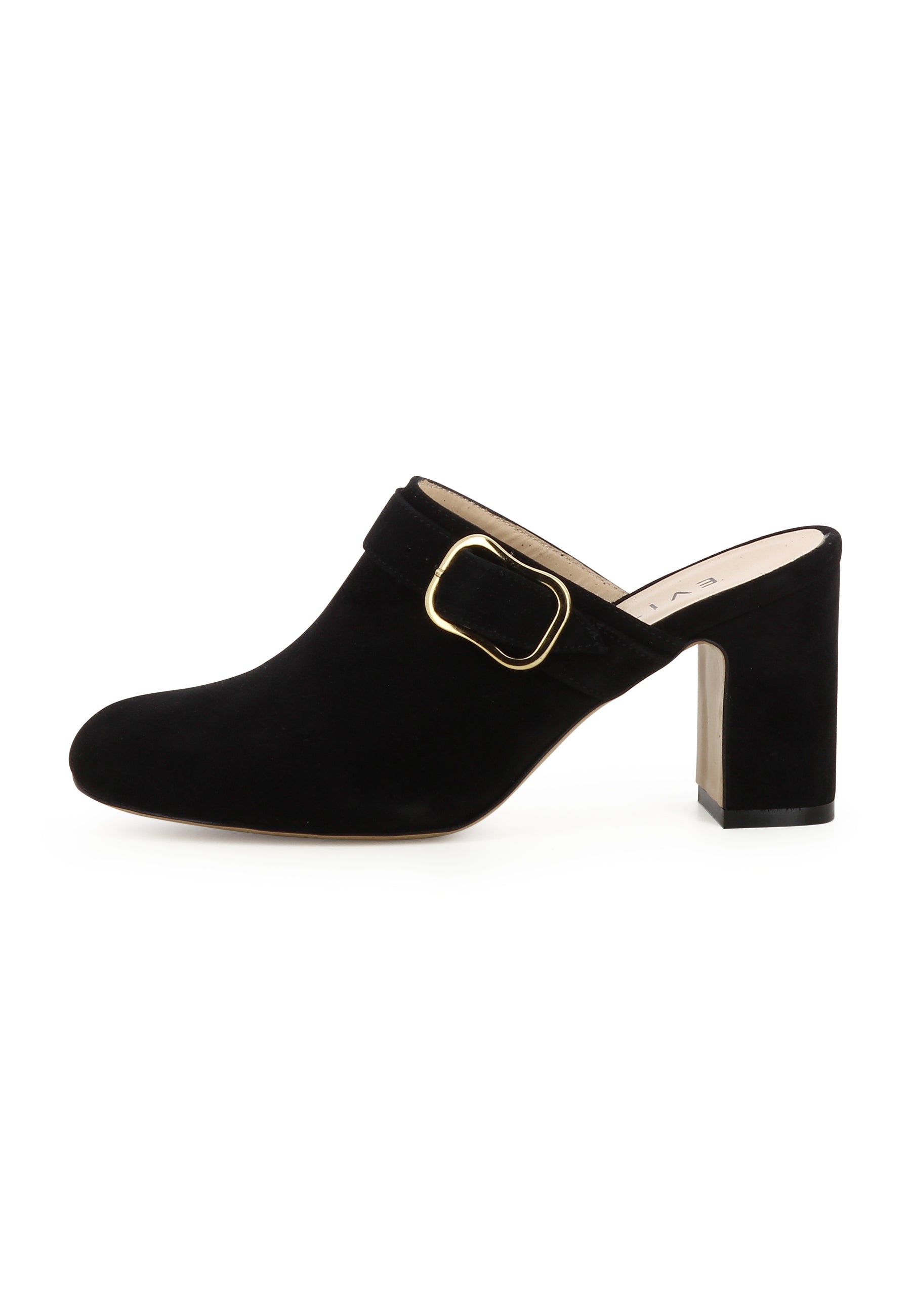 TABEA Damen Pantolette  -  Rauleder Schwarz