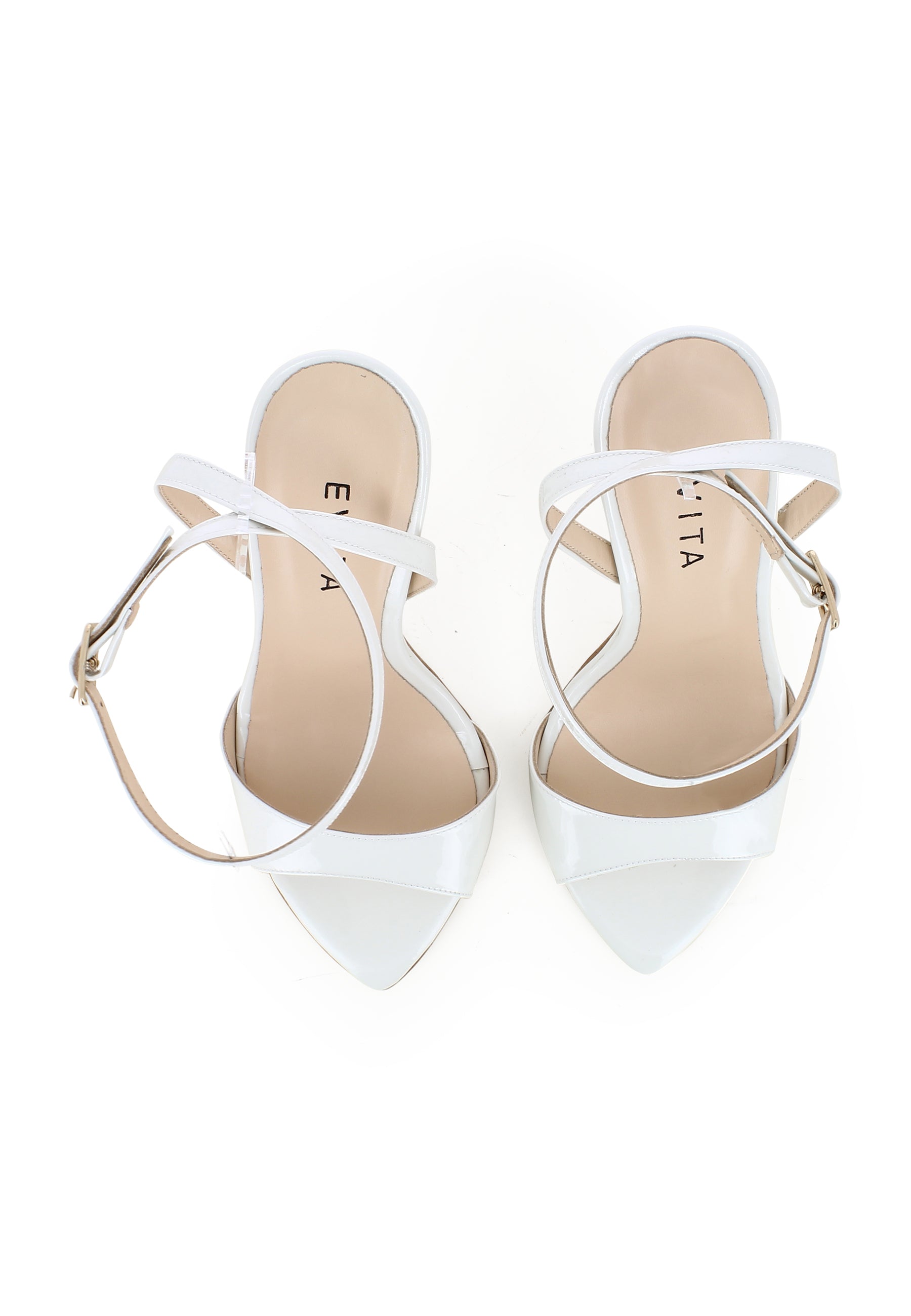 MONICA Damen Sandalette  -  Lackleder Creme